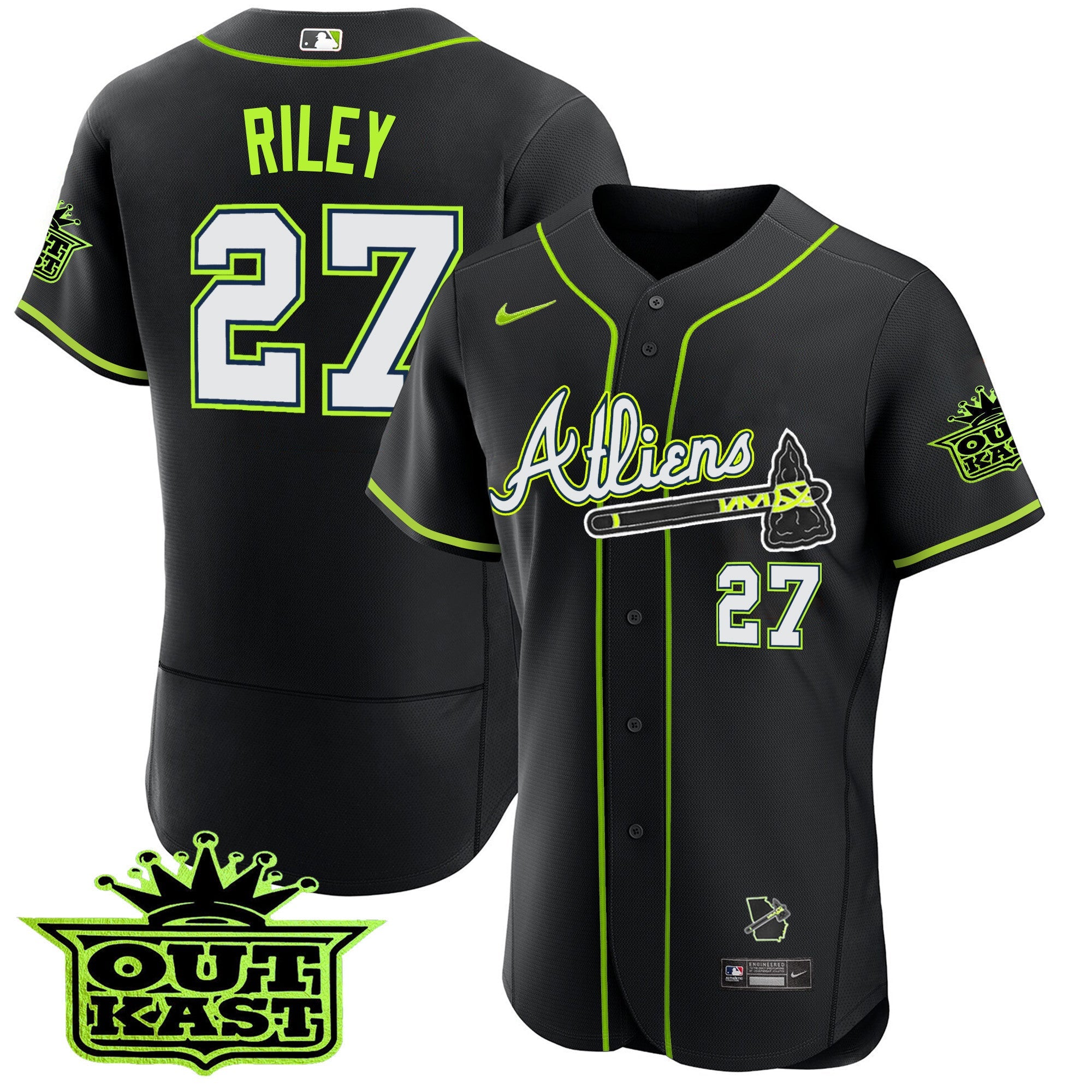 Men's Atlanta Braves Atliens Flex Base Jersey - All Stitched