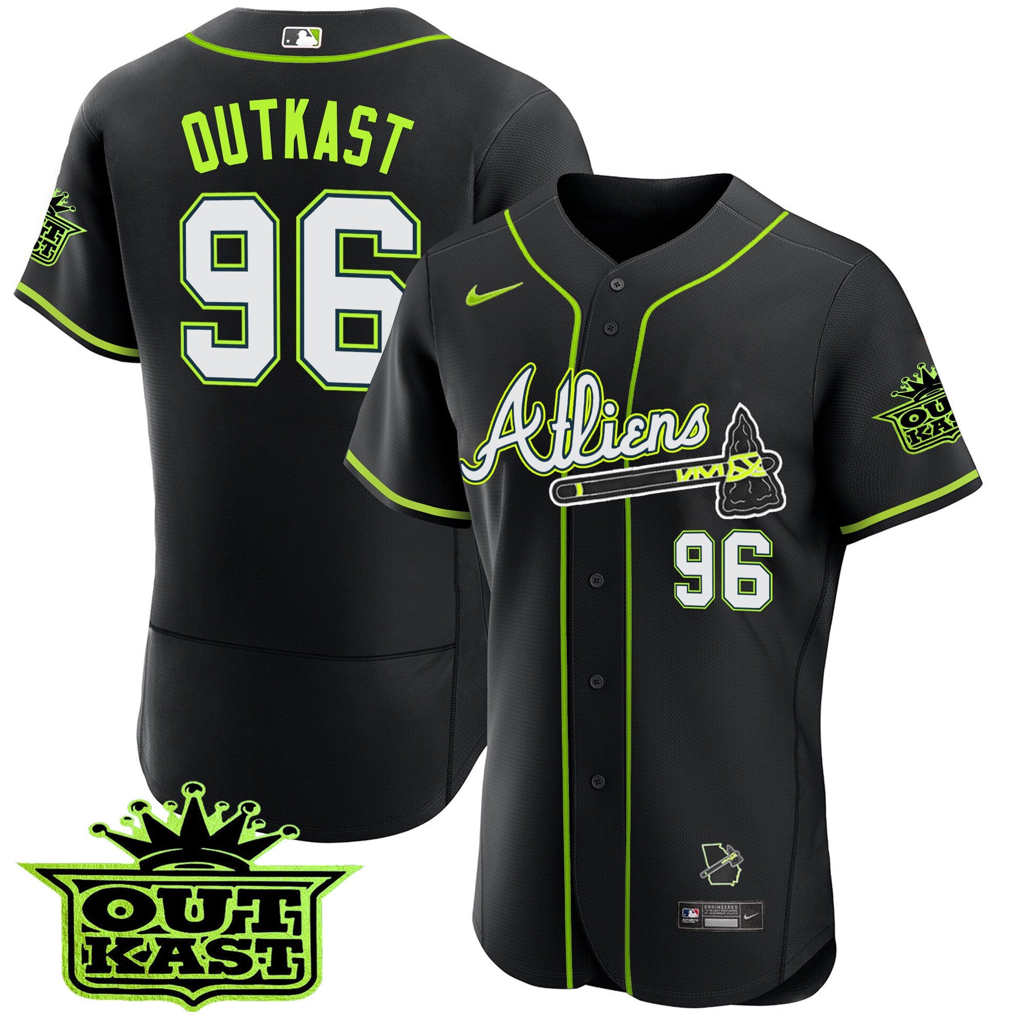Men's Atlanta Braves Atliens Flex Base Jersey - All Stitched