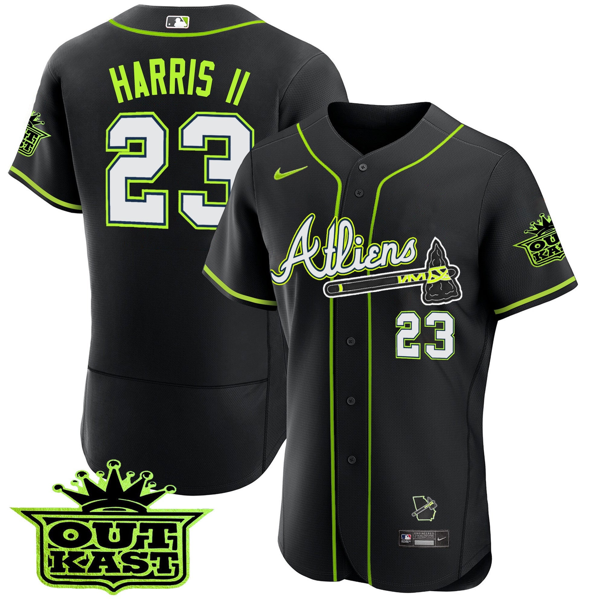Men's Atlanta Braves Atliens Flex Base Jersey - All Stitched