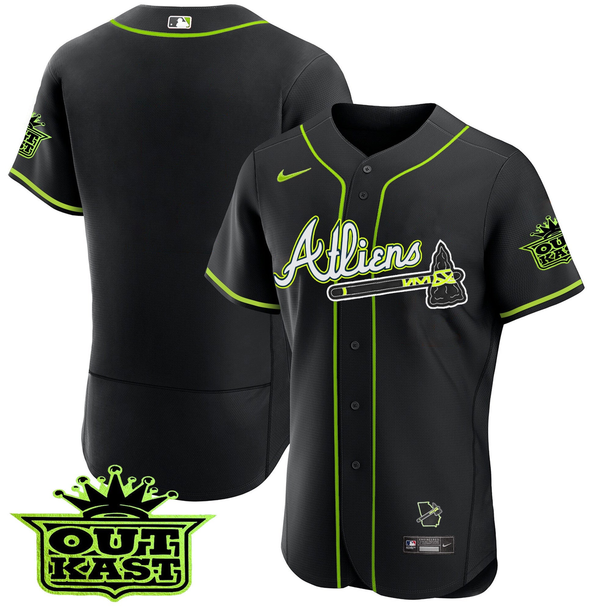 Men's Atlanta Braves Atliens Flex Base Jersey - All Stitched