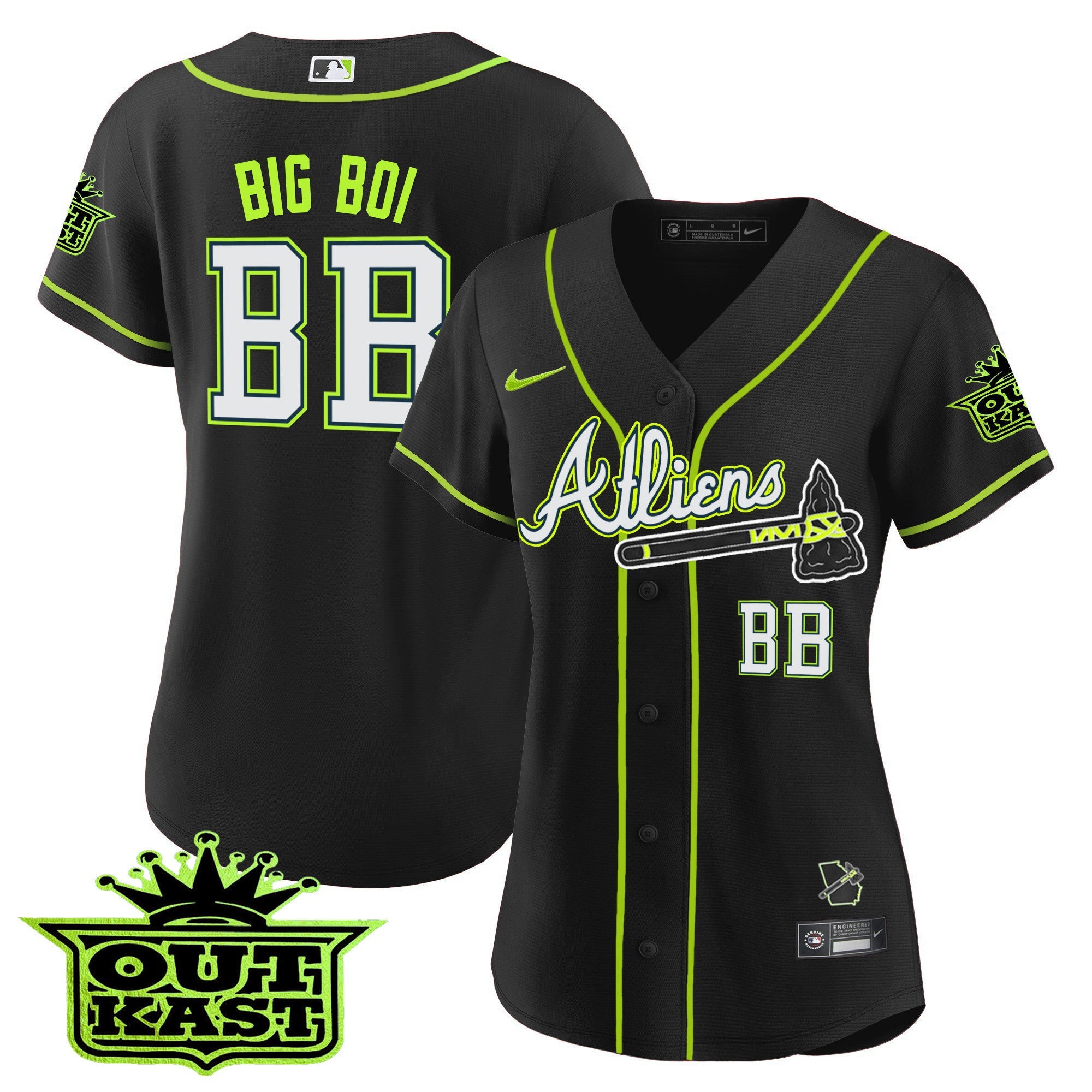 Women's Atlanta Braves Atliens Jersey - All Stitched