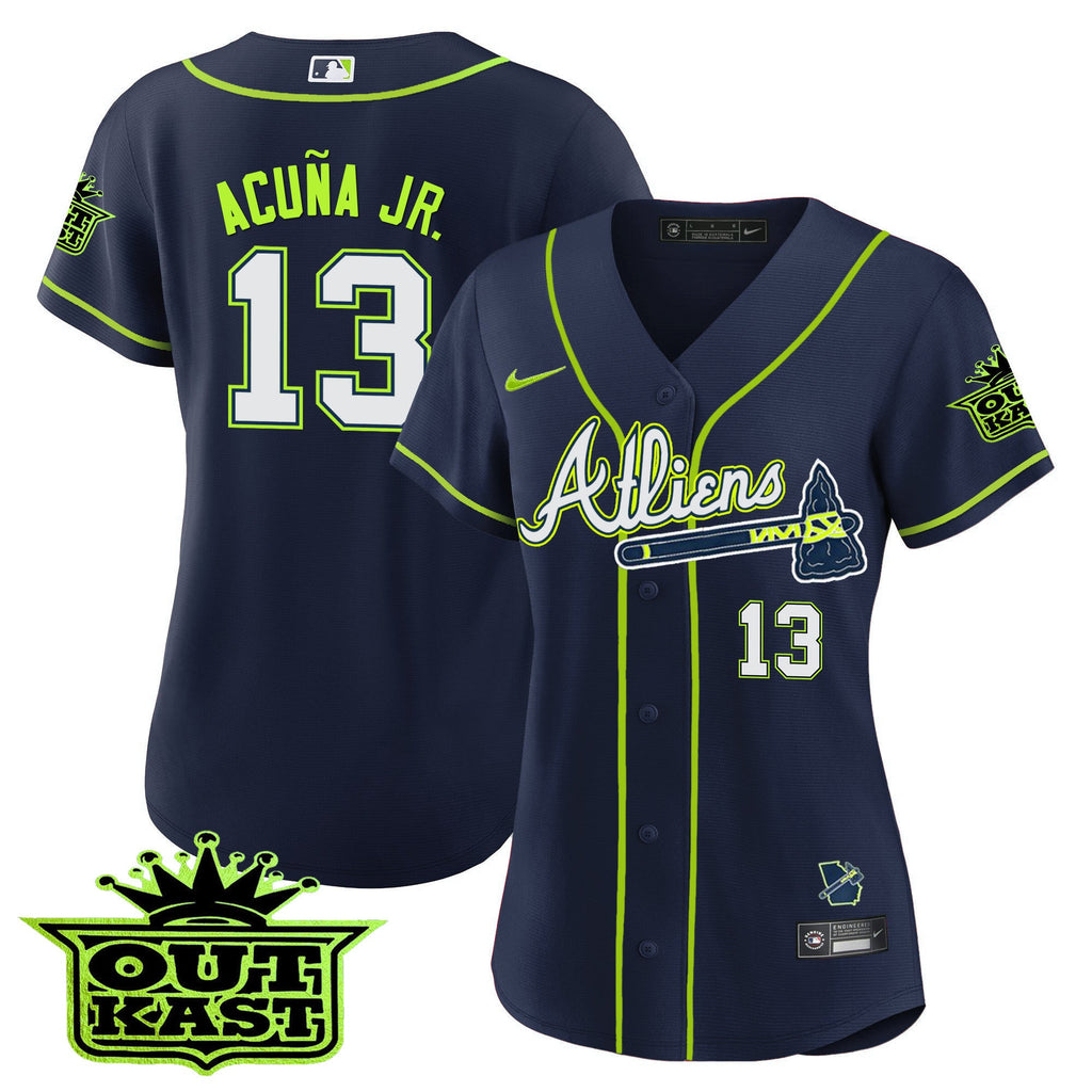 Women's Atlanta Braves Atliens Jersey - All Stitched