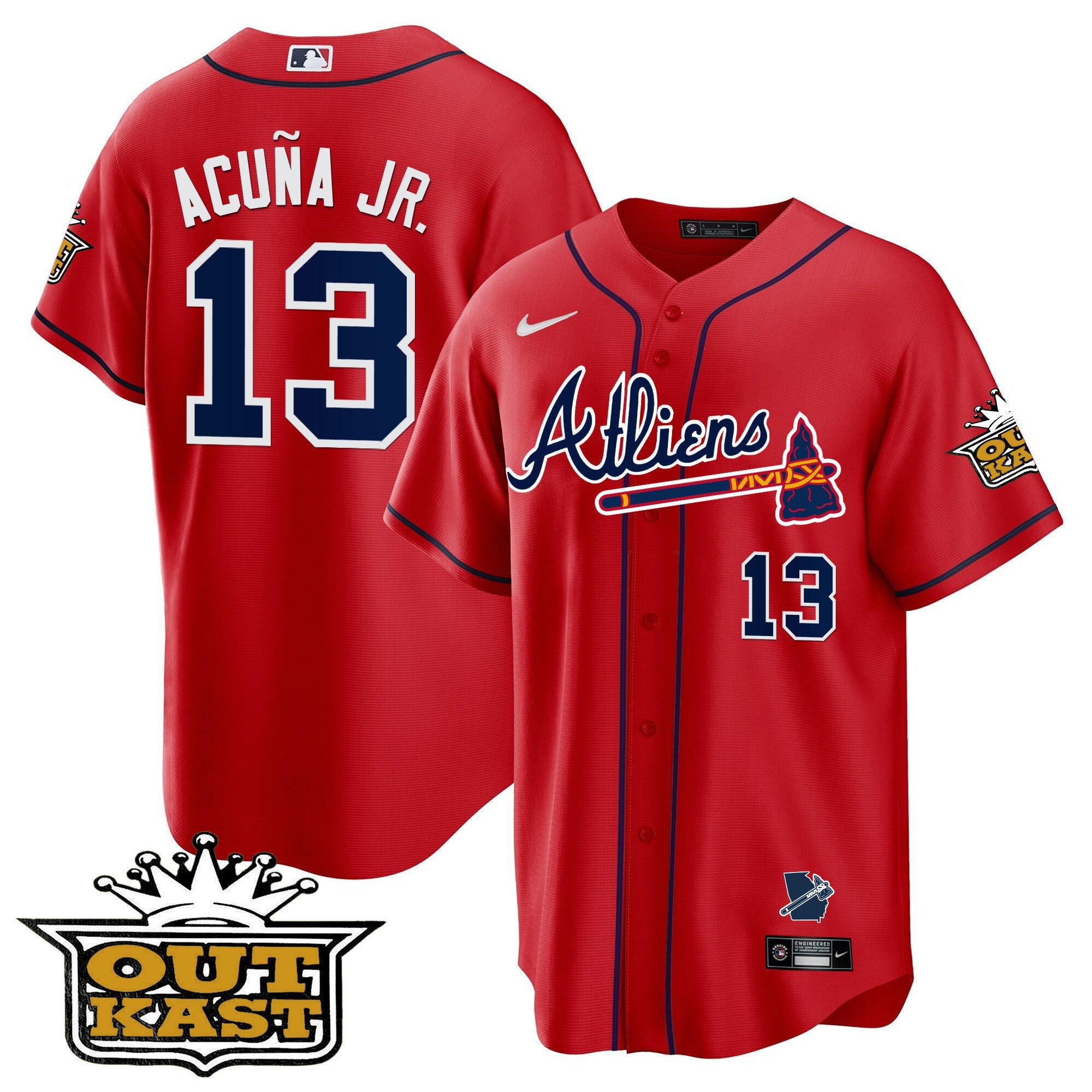 Men's Atlanta Braves Atliens Cool Base Jersey V2 - All Stitched