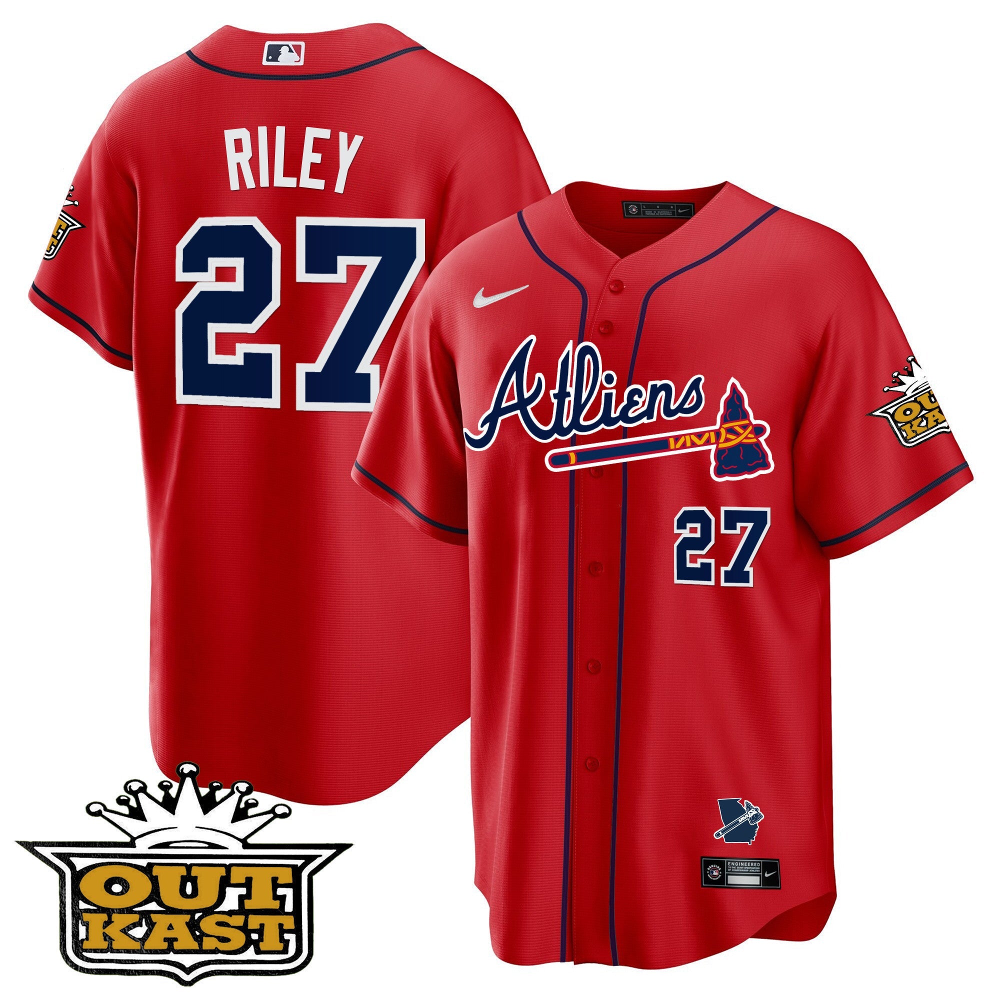 Men's Atlanta Braves Atliens Cool Base Jersey V2 - All Stitched