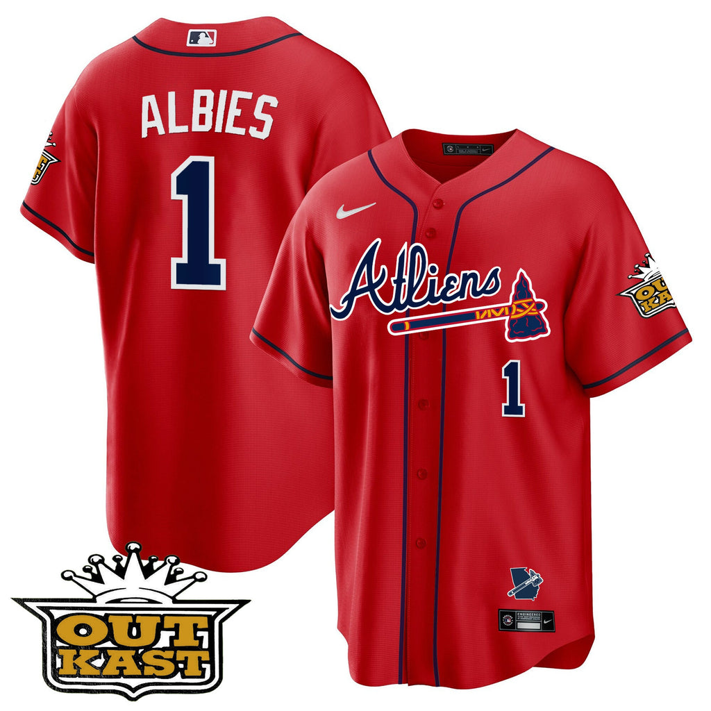 Men's Atlanta Braves Atliens Cool Base Jersey V2 - All Stitched