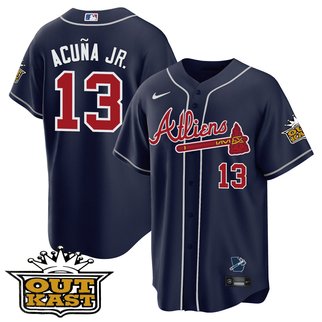Men's Atlanta Braves Atliens Cool Base Jersey V2 - All Stitched