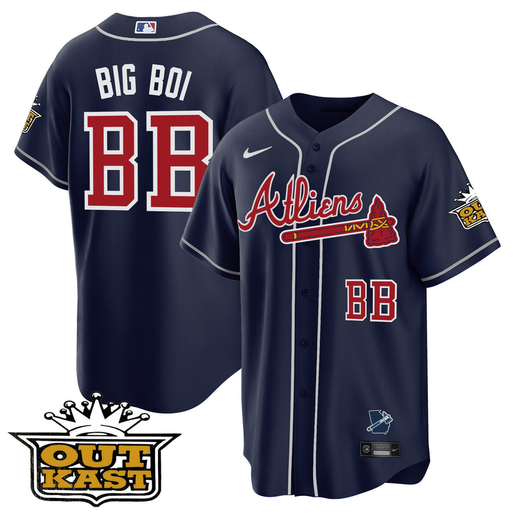 Men's Atlanta Braves Atliens Cool Base Jersey V2 - All Stitched