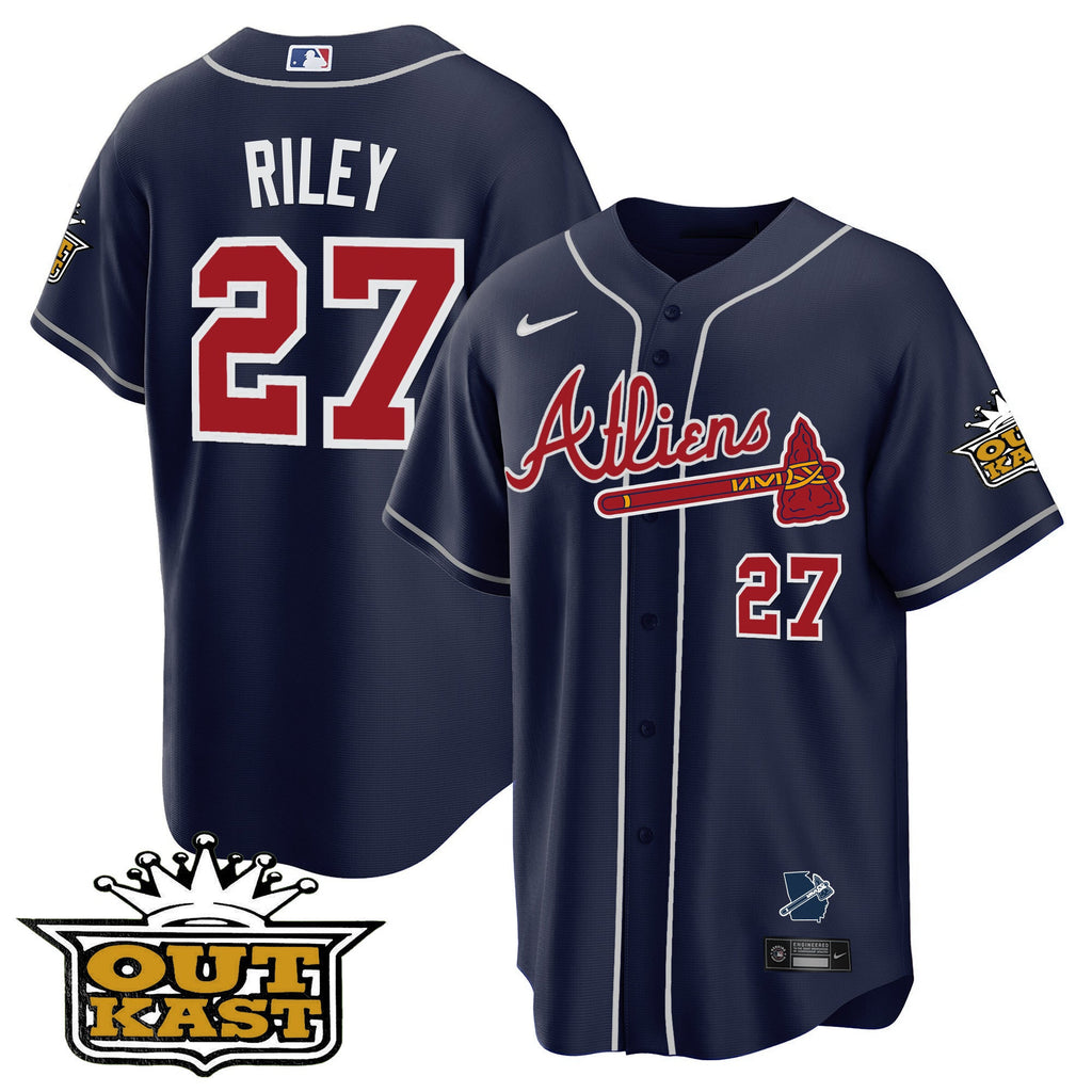 Men's Atlanta Braves Atliens Cool Base Jersey V2 - All Stitched