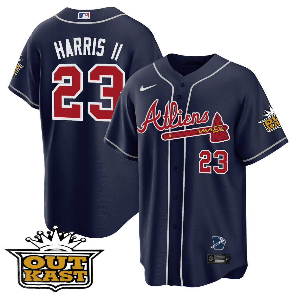 Men's Atlanta Braves Atliens Cool Base Jersey V2 - All Stitched