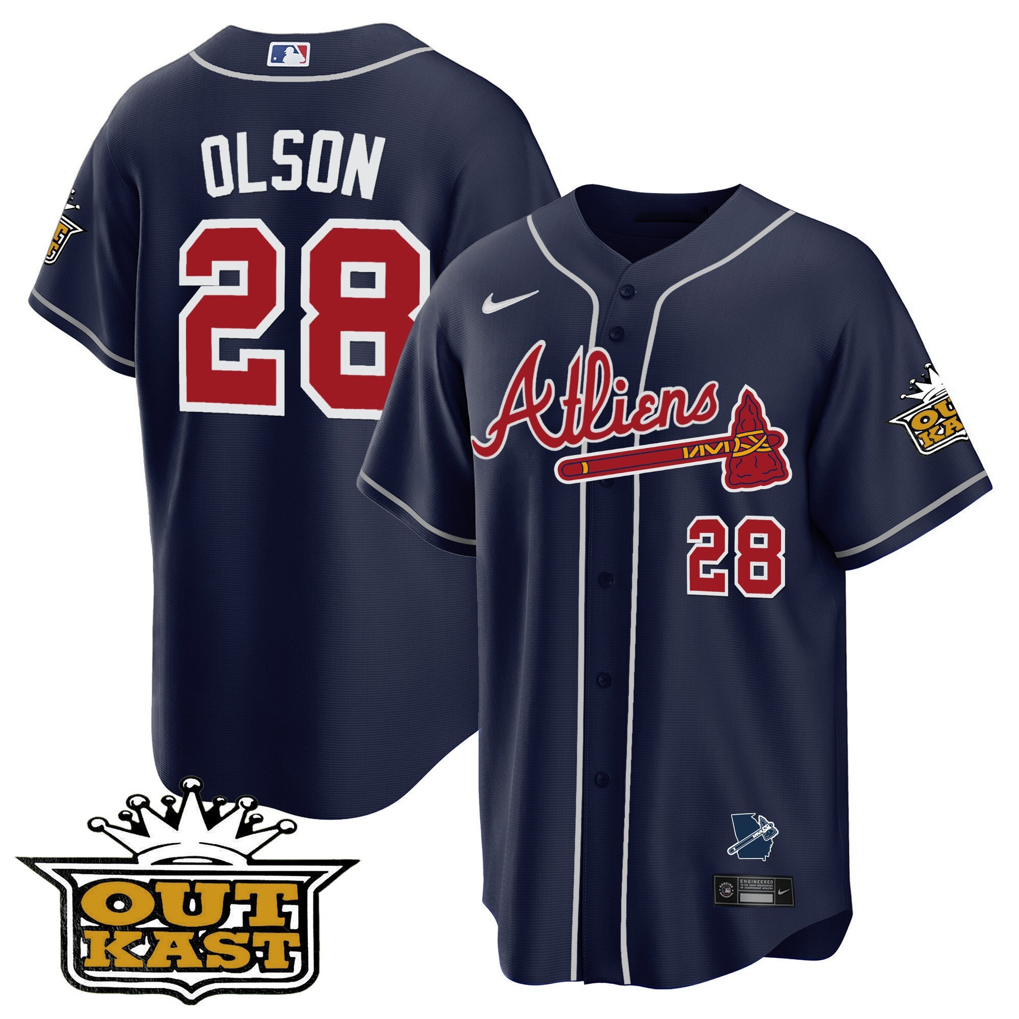 Men's Atlanta Braves Atliens Cool Base Jersey V2 - All Stitched