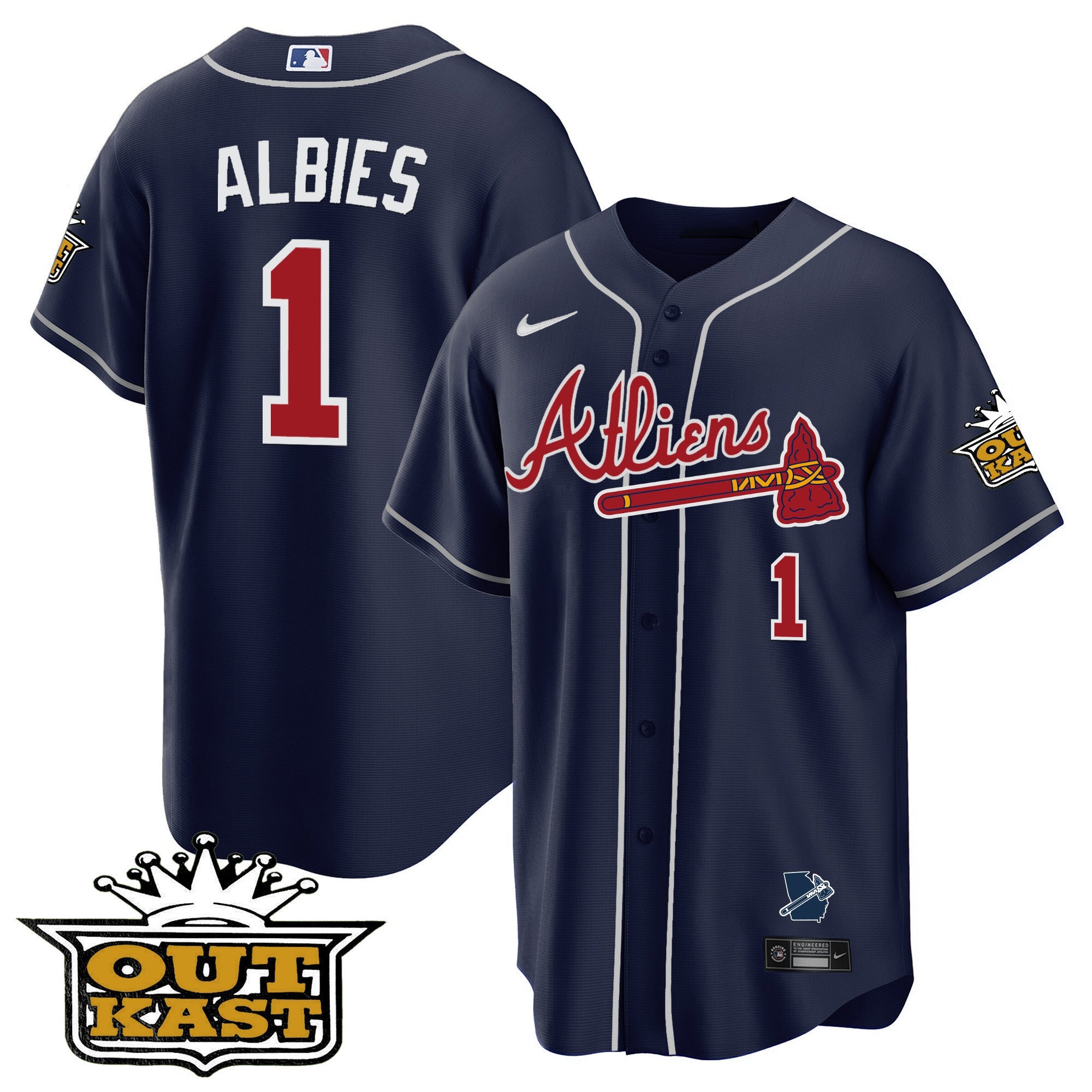 Men's Atlanta Braves Atliens Cool Base Jersey V2 - All Stitched