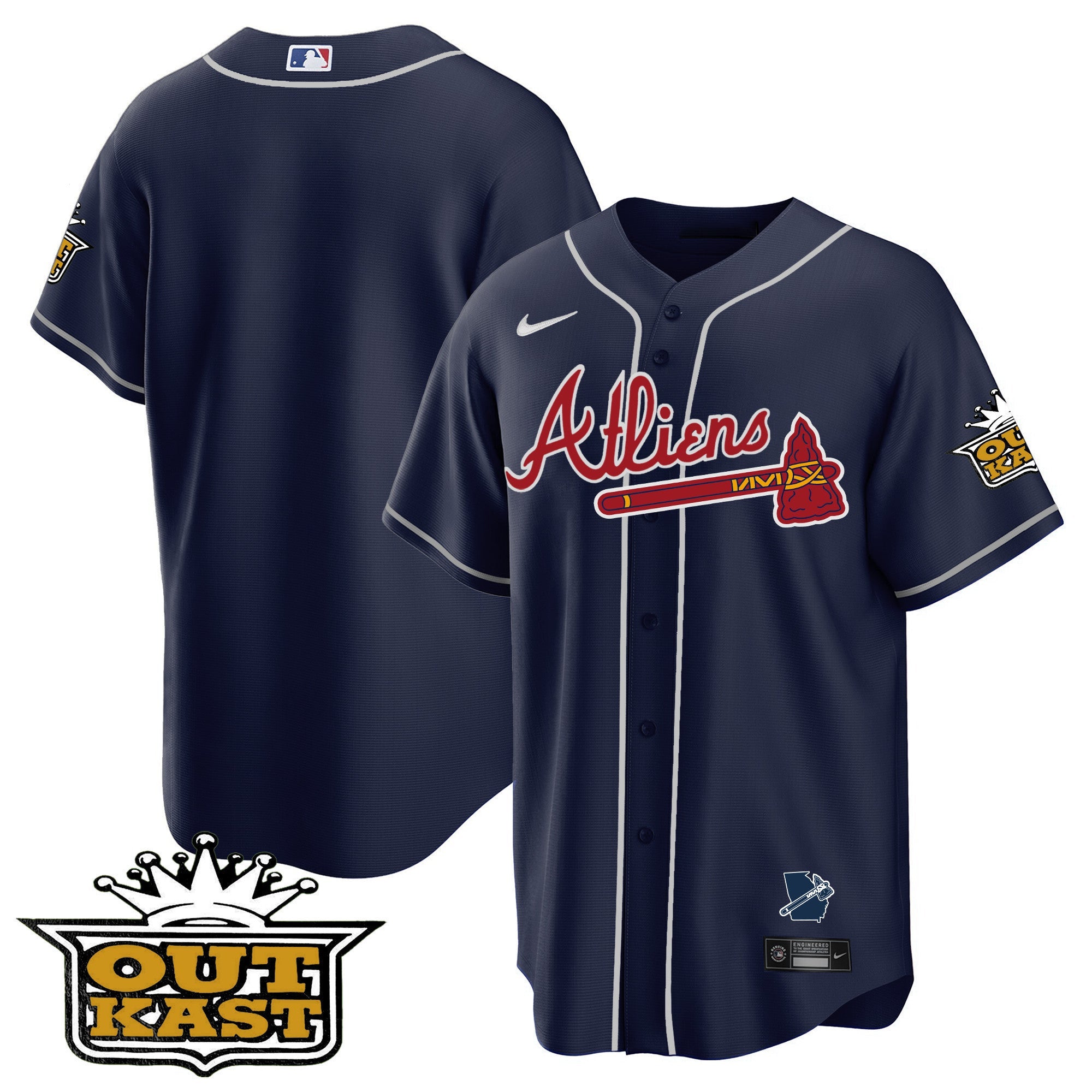 Men's Atlanta Braves Atliens Cool Base Jersey V2 - All Stitched