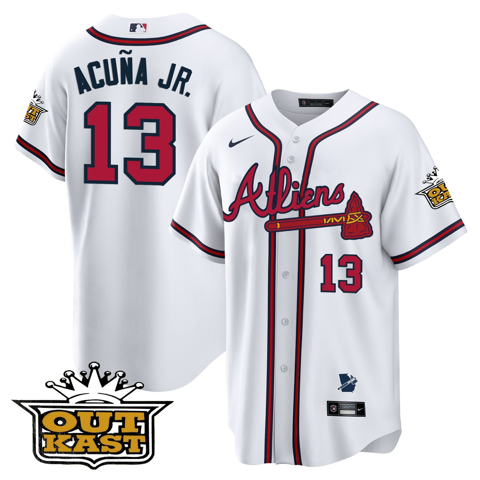 Men's Atlanta Braves Atliens Cool Base Jersey V2 - All Stitched