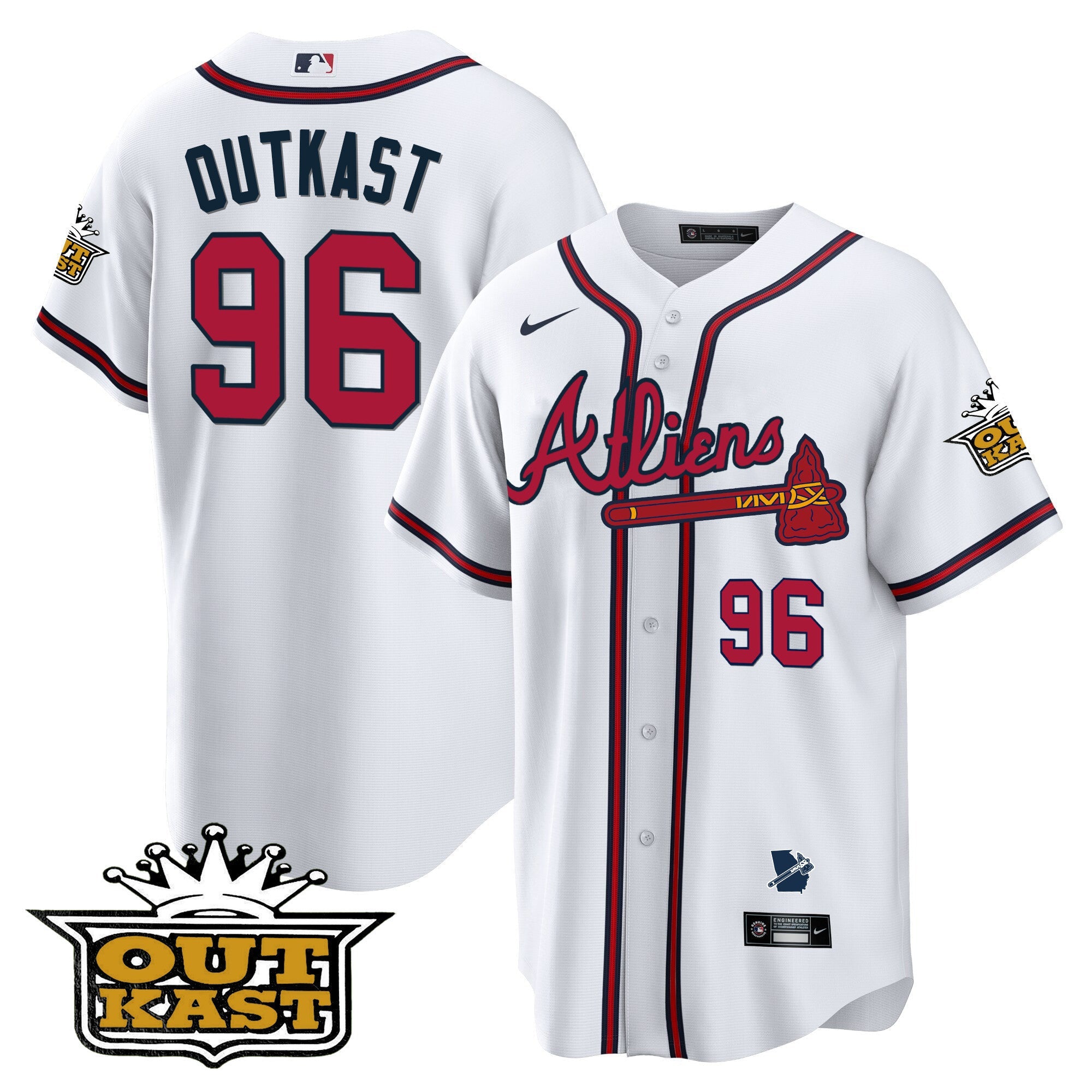 Men's Atlanta Braves Atliens Cool Base Jersey V2 - All Stitched