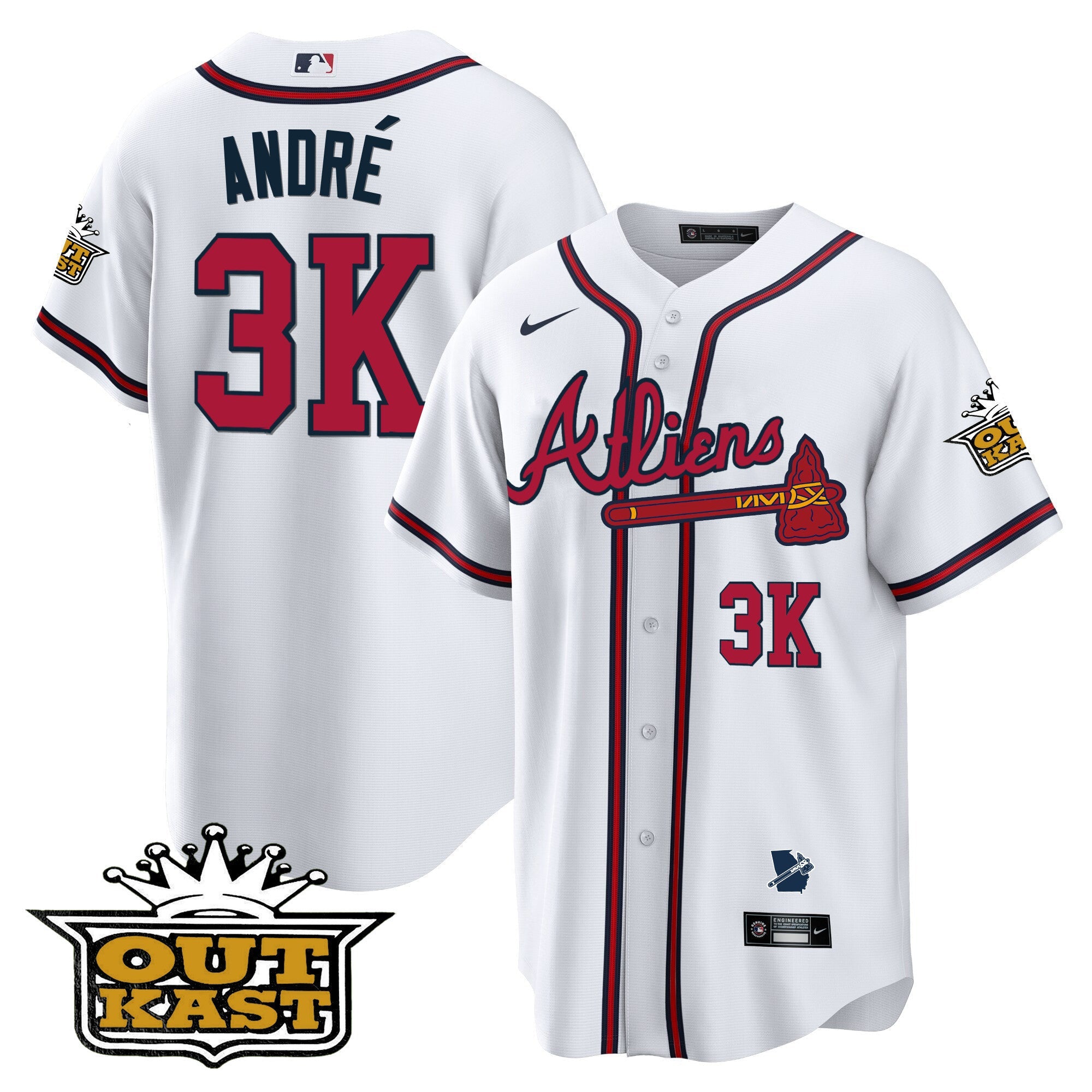 Men's Atlanta Braves Atliens Cool Base Jersey V2 - All Stitched
