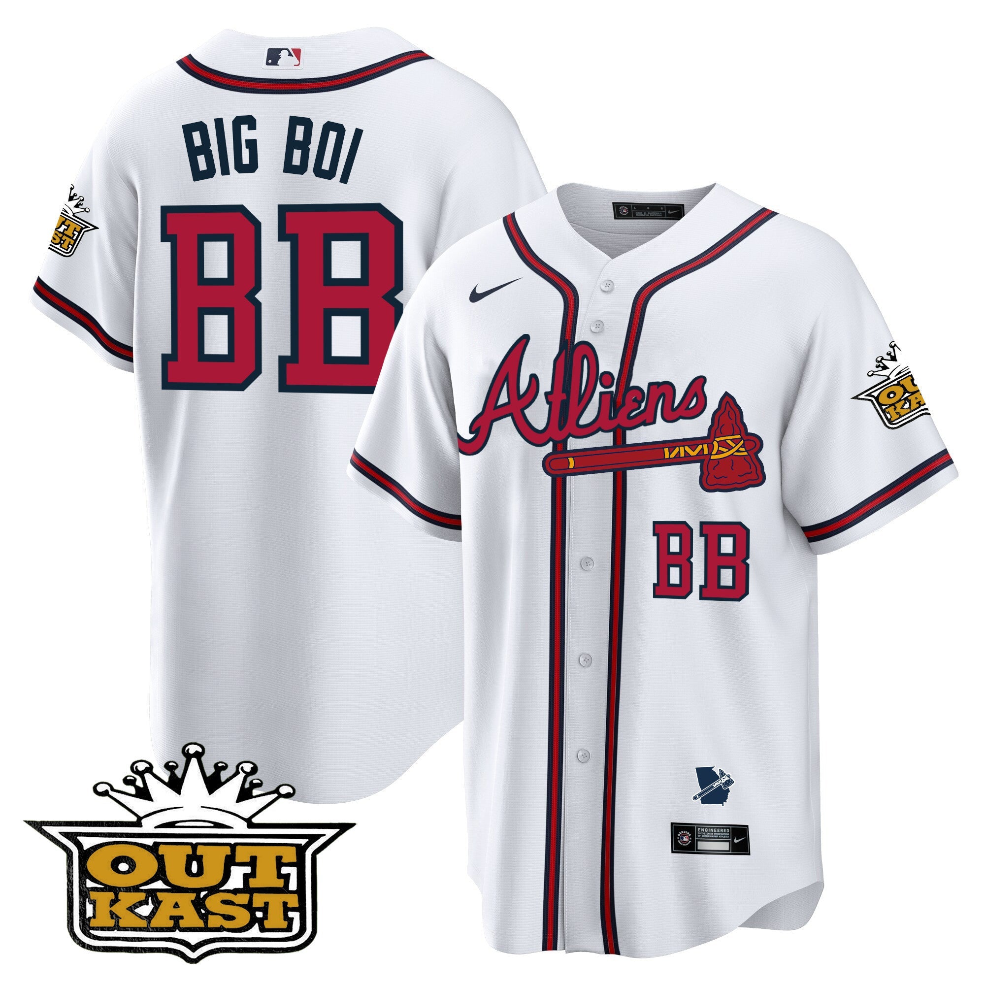 Men's Atlanta Braves Atliens Cool Base Jersey V2 - All Stitched