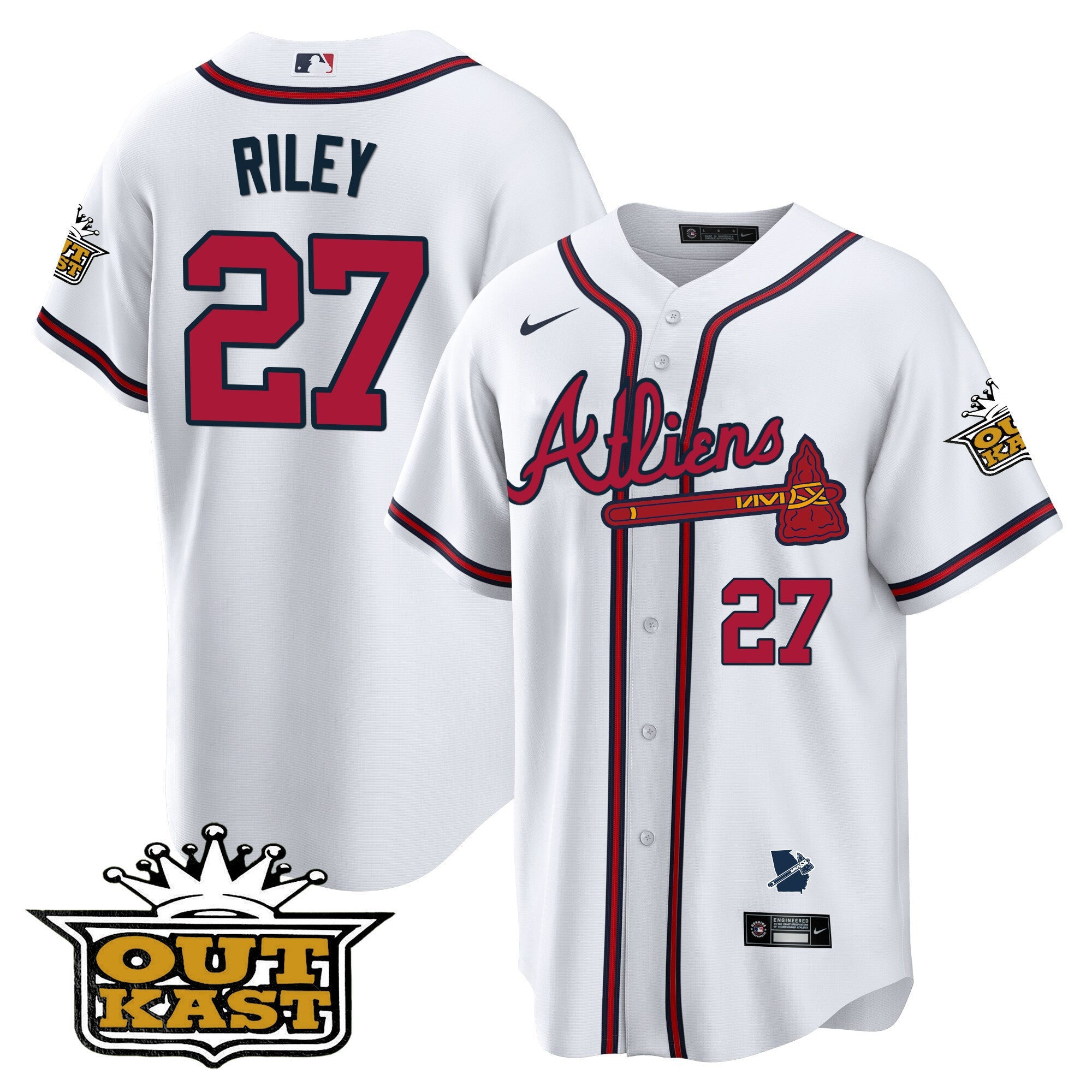 Men's Atlanta Braves Atliens Cool Base Jersey V2 - All Stitched