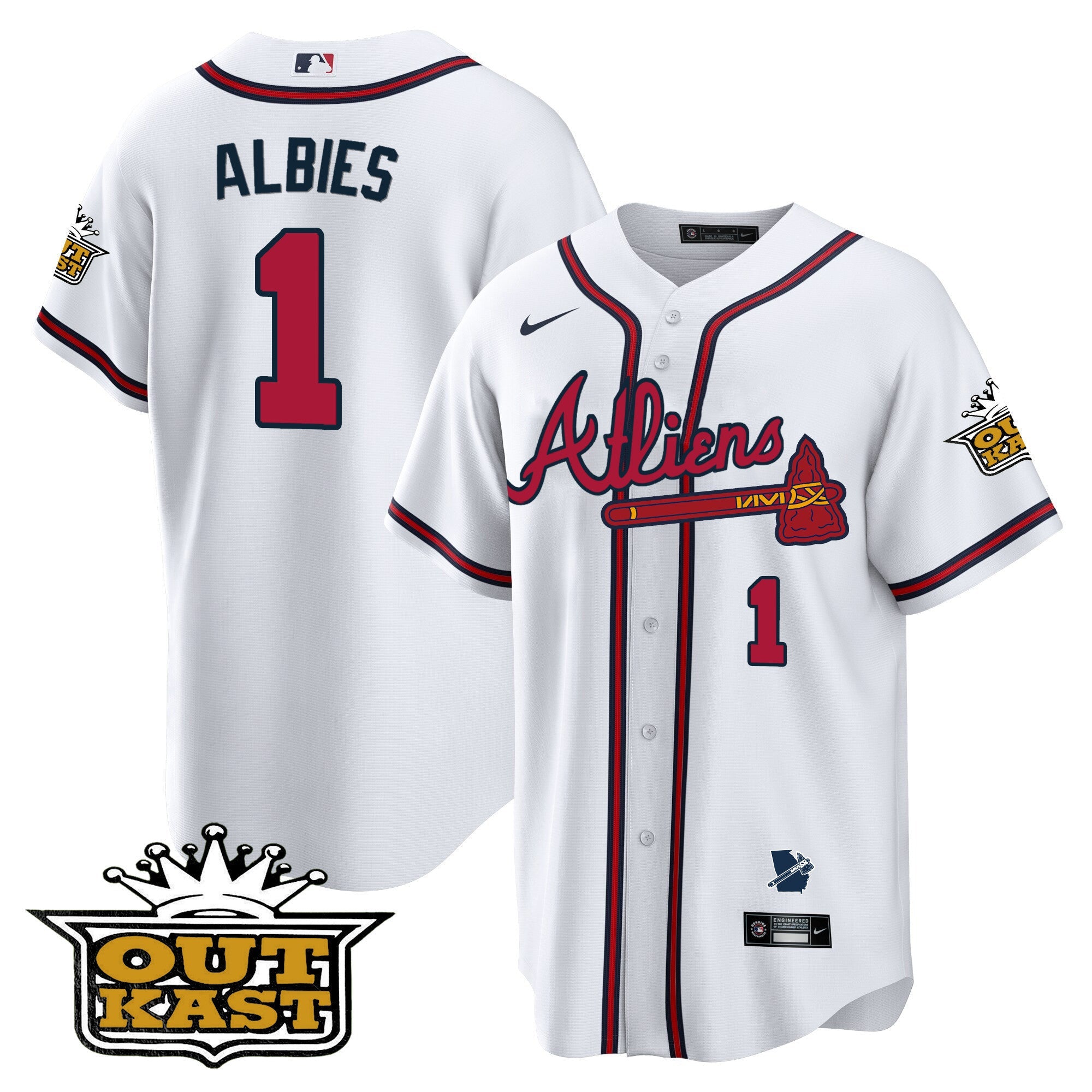 Men's Atlanta Braves Atliens Cool Base Jersey V2 - All Stitched