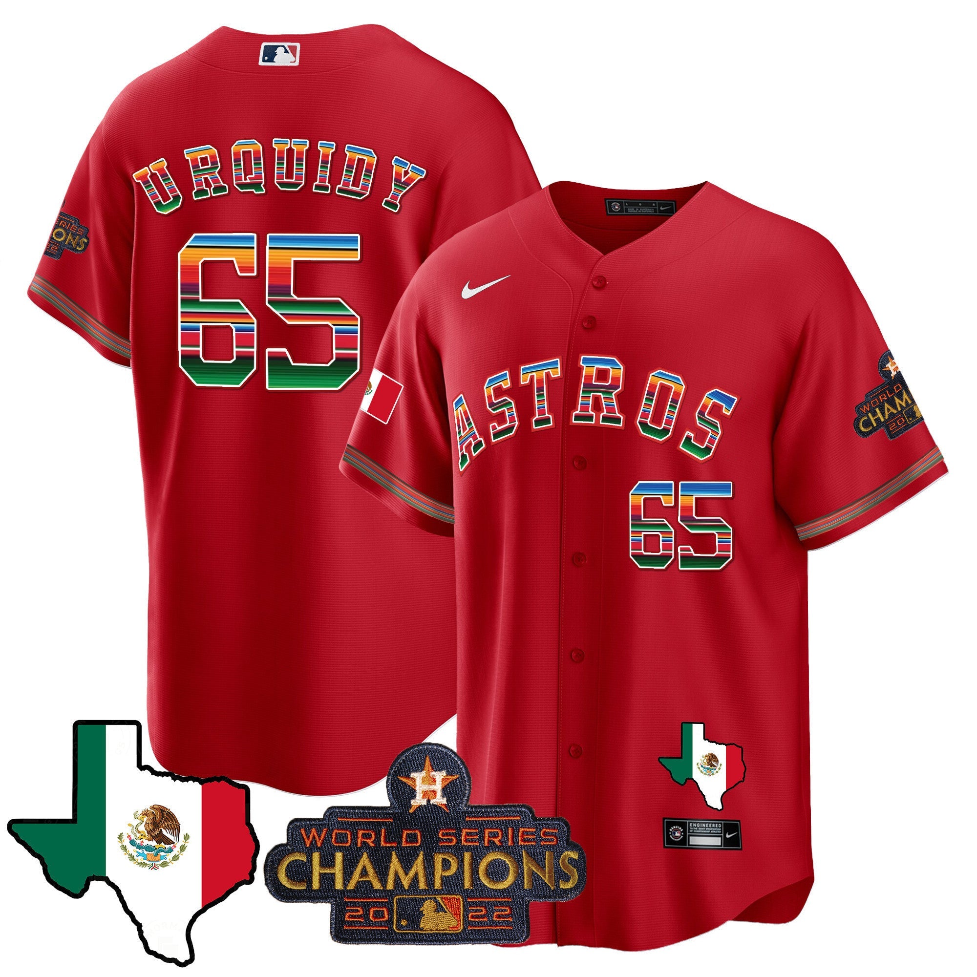 Men's Astros Mexico Texas Map Cool Base Jersey - All Stitched