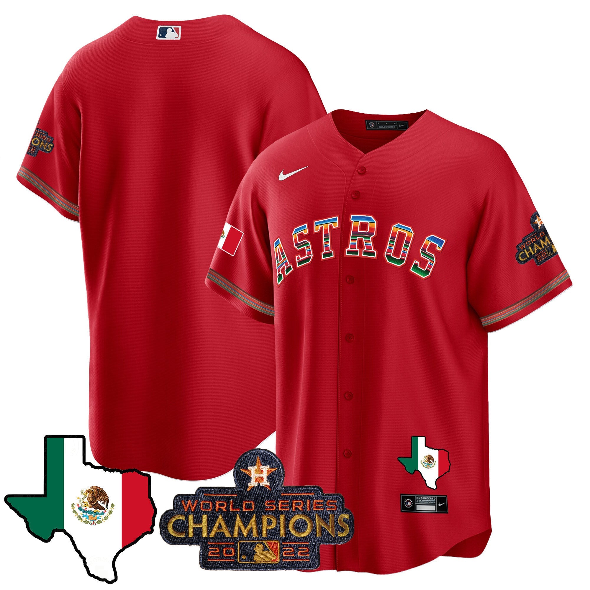 Men's Astros Mexico Texas Map Cool Base Jersey - All Stitched