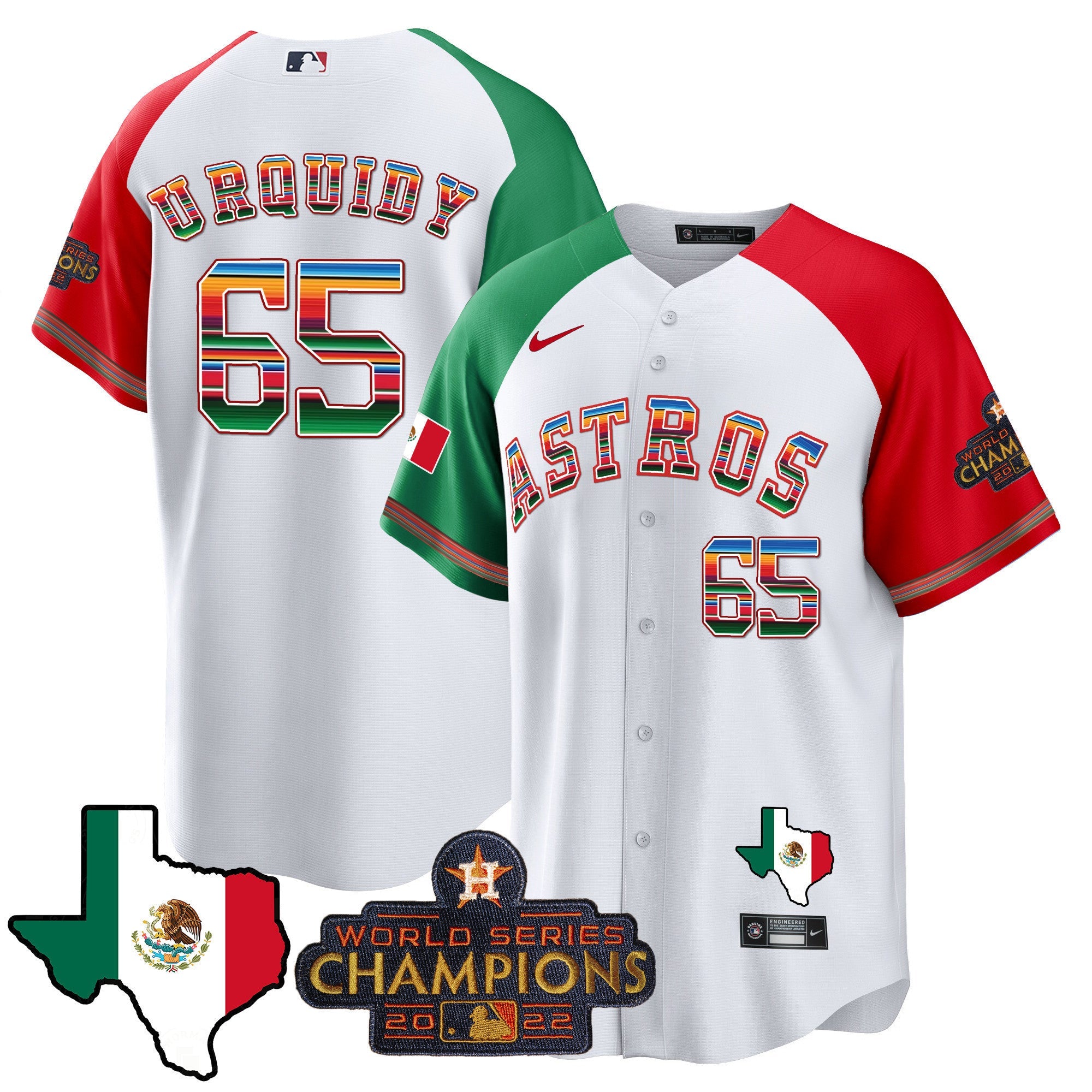 Men's Astros Mexico Texas Map Cool Base Jersey - All Stitched