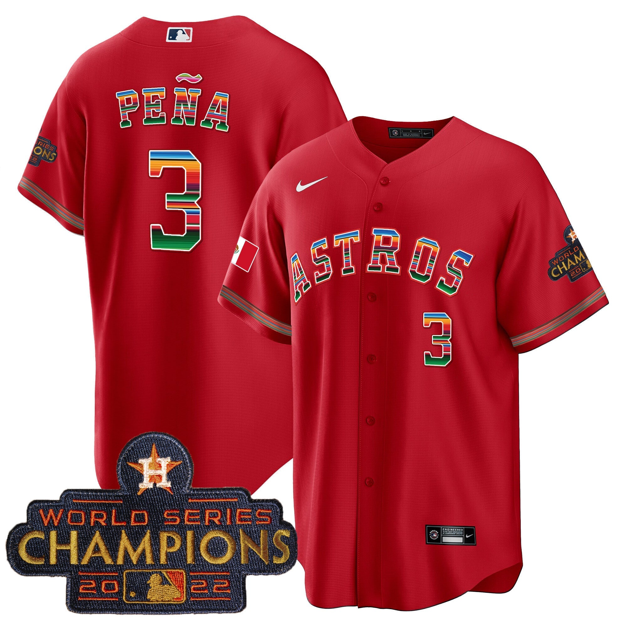 Men's Astros Mexico Cool Base Limited Jersey - All Stitched