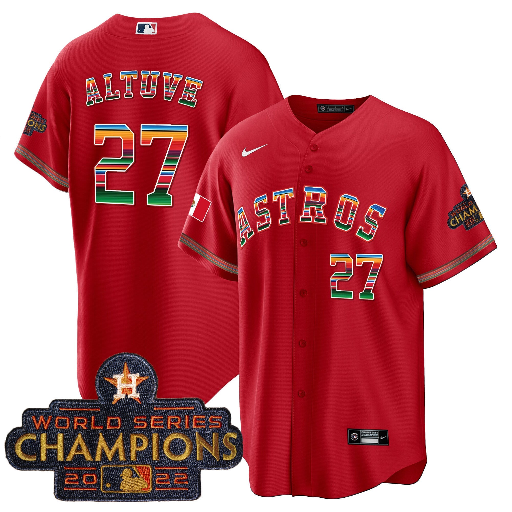 Men's Astros Mexico Cool Base Limited Jersey - All Stitched