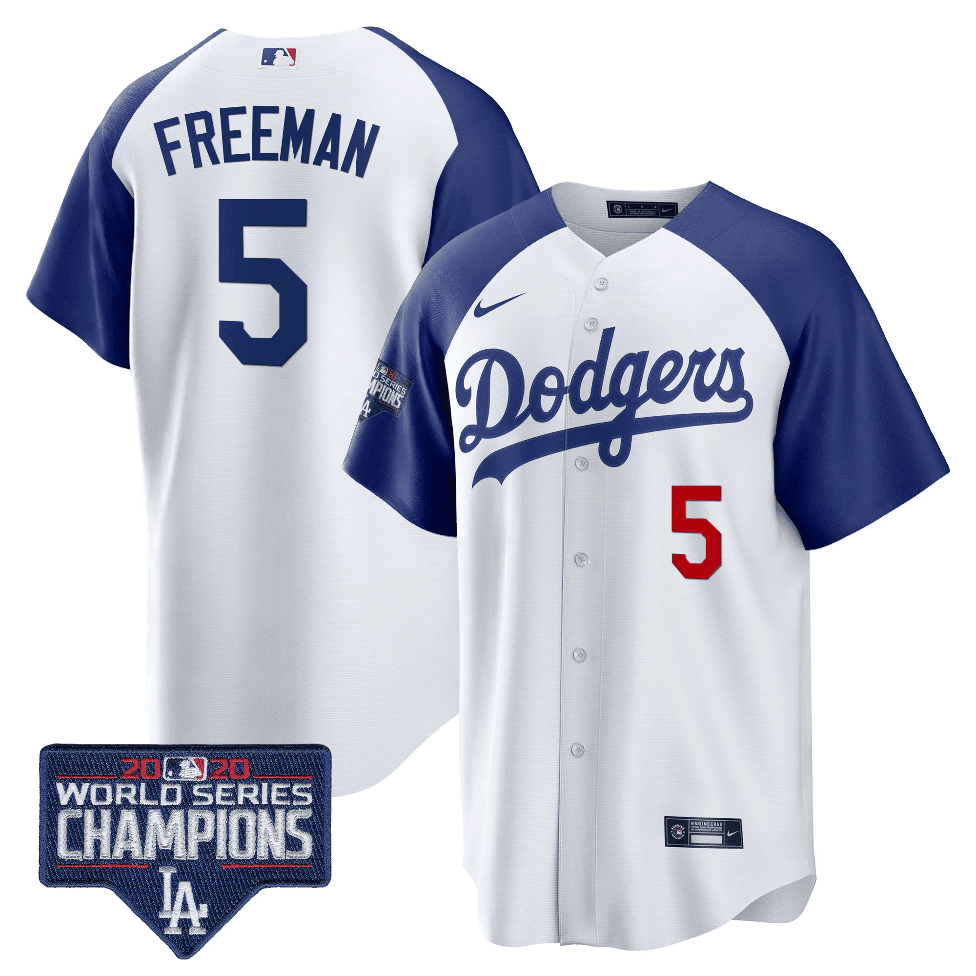 Men's Dodgers World Series Champions Patch Cool Base Jersey - All Stitched