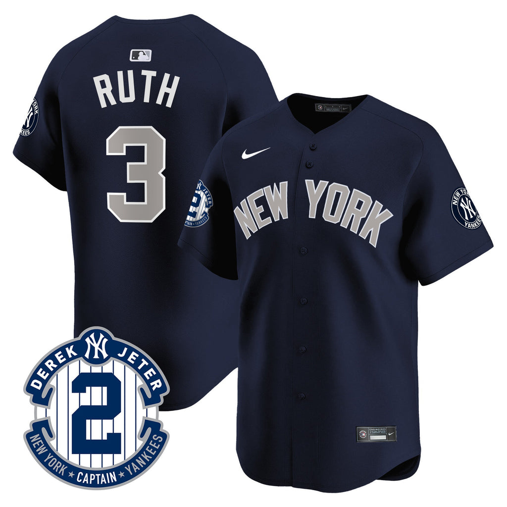 Men's New York Yankees Derek Jeter Patch Vapor Premier Limited Jersey - All Stitched