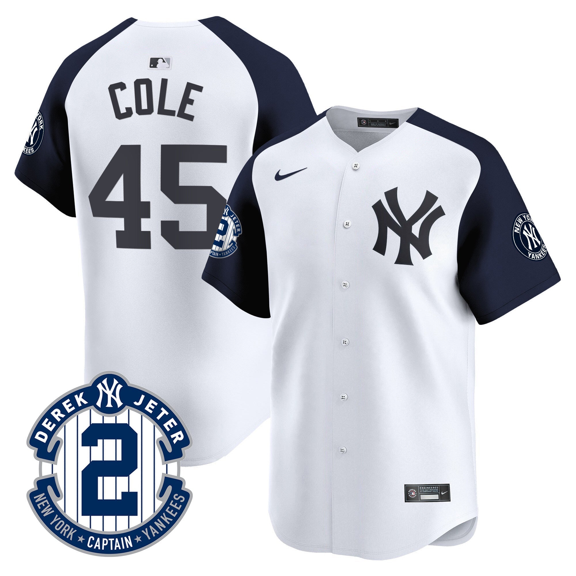 Men's New York Yankees Derek Jeter Patch Vapor Premier Limited Jersey - All Stitched