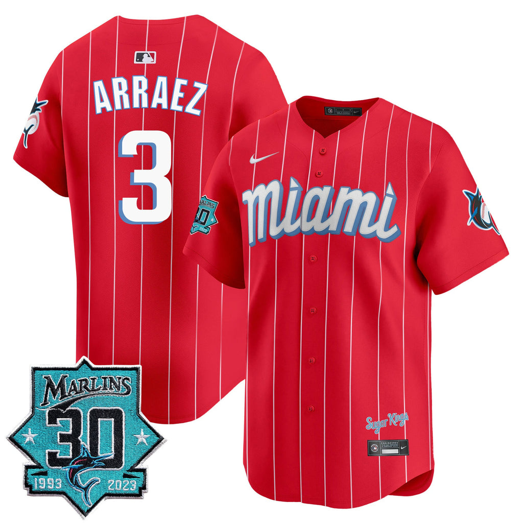 Men's Miami Marlins 30 Seasons Anniversary Patch Vapor Premier Limited Jersey ?All Stitched