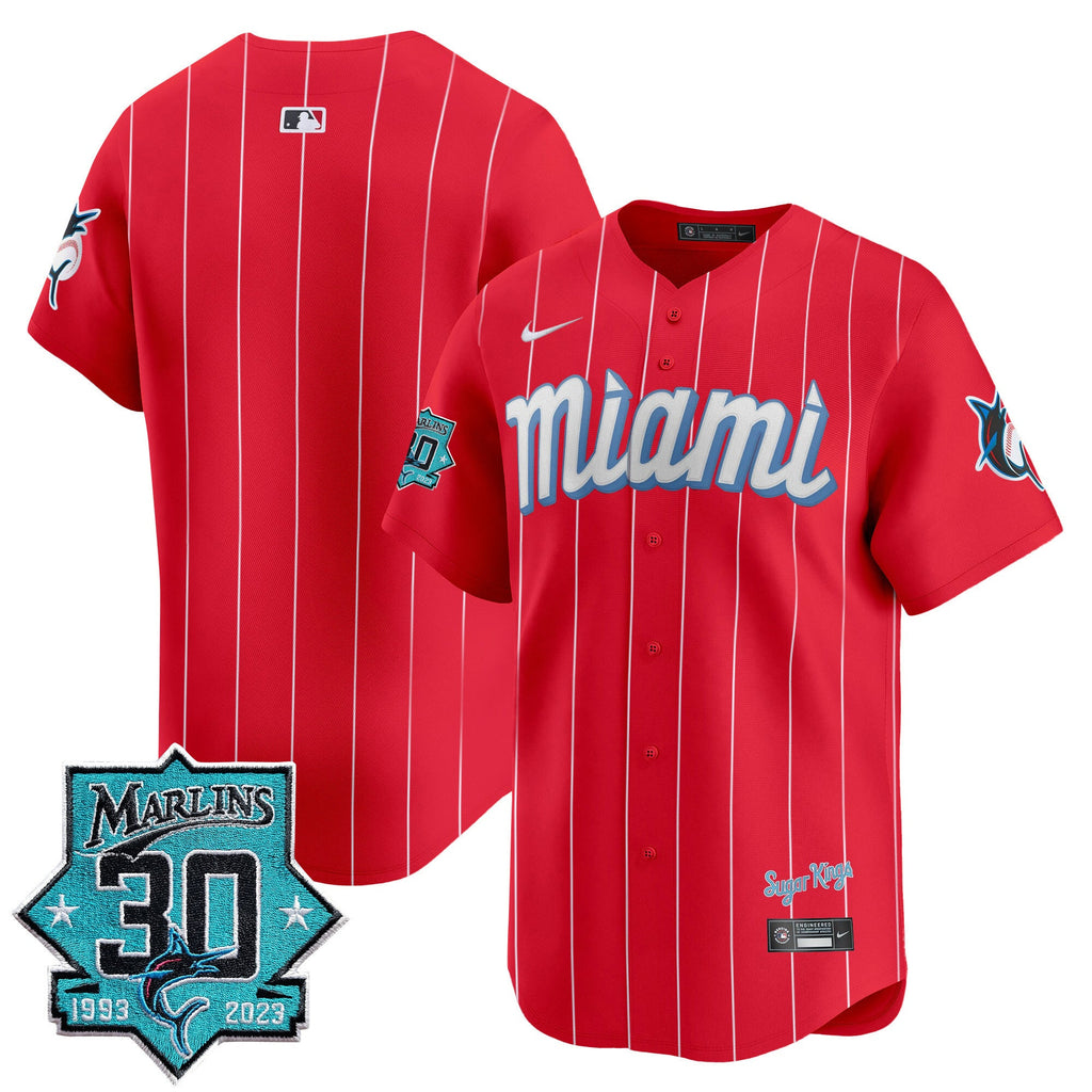 Men's Miami Marlins 30 Seasons Anniversary Patch Vapor Premier Limited Jersey ?All Stitched