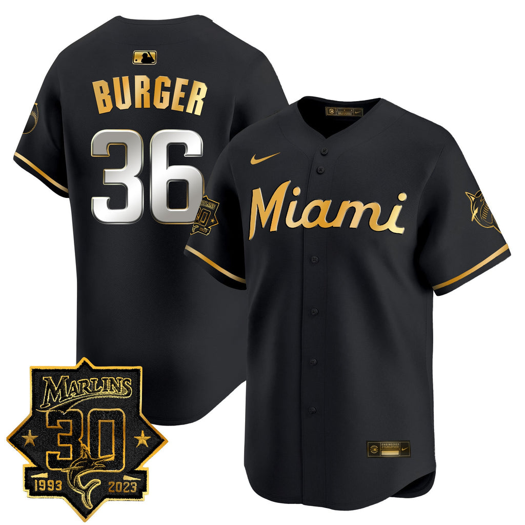 Men's Miami Marlins 30 Seasons Anniversary Patch Vapor Premier Limited Jersey ?All Stitched