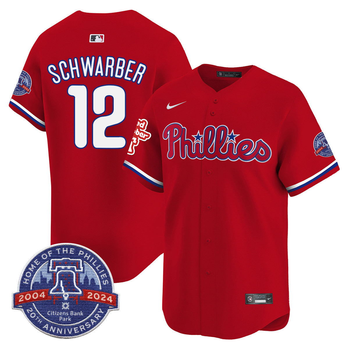 Men's Phillies Citizen Bank Park's 20Th Anniversary Jersey - All Stitched