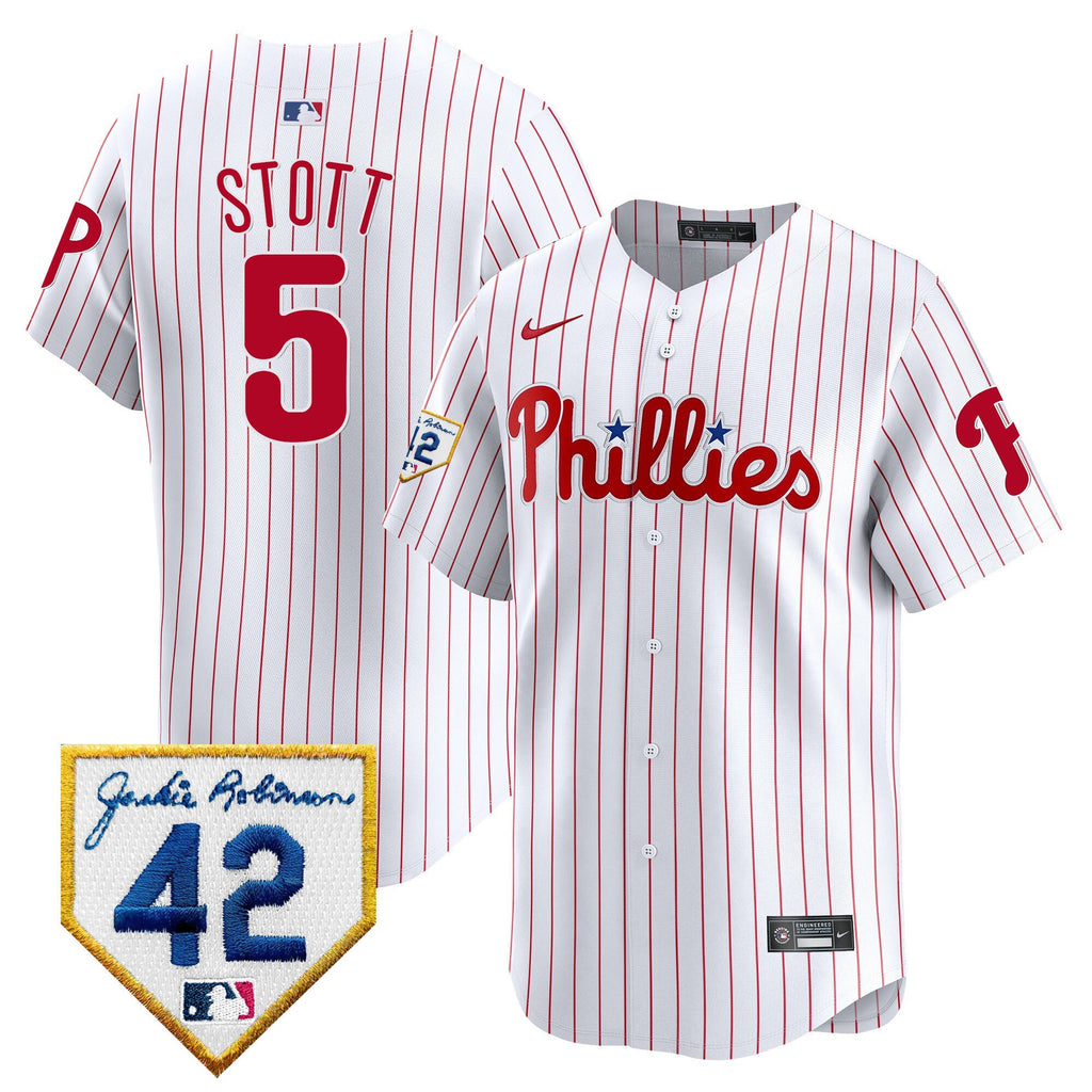 Men's Phillies 2024 Jackie Robinson Patch Vapor Premier Limited Jersey - All Stitched