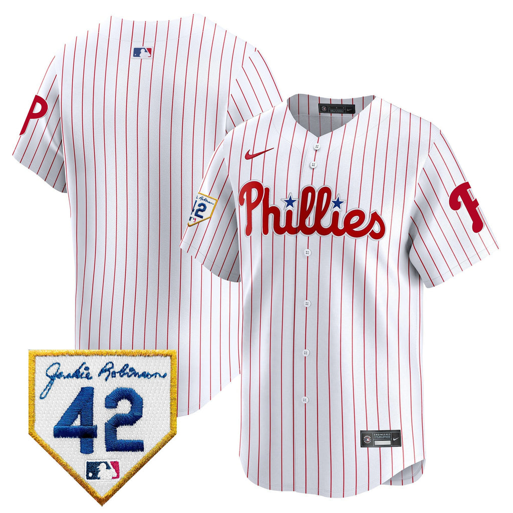 Men's Phillies 2024 Jackie Robinson Patch Vapor Premier Limited Jersey - All Stitched