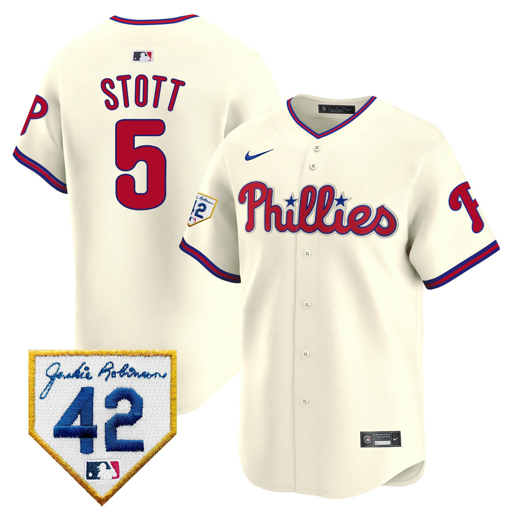 Men's Phillies 2024 Jackie Robinson Patch Vapor Premier Limited Jersey - All Stitched