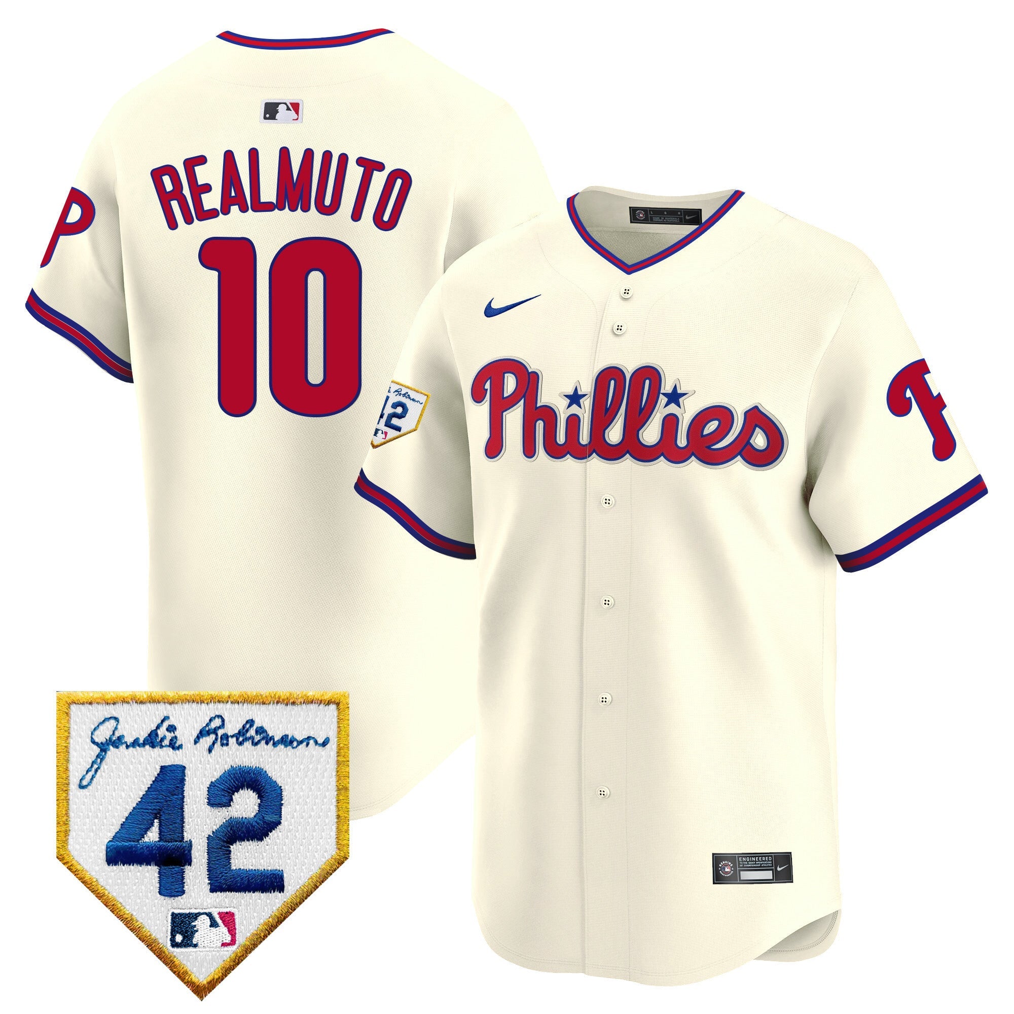 Men's Phillies 2024 Jackie Robinson Patch Vapor Premier Limited Jersey - All Stitched