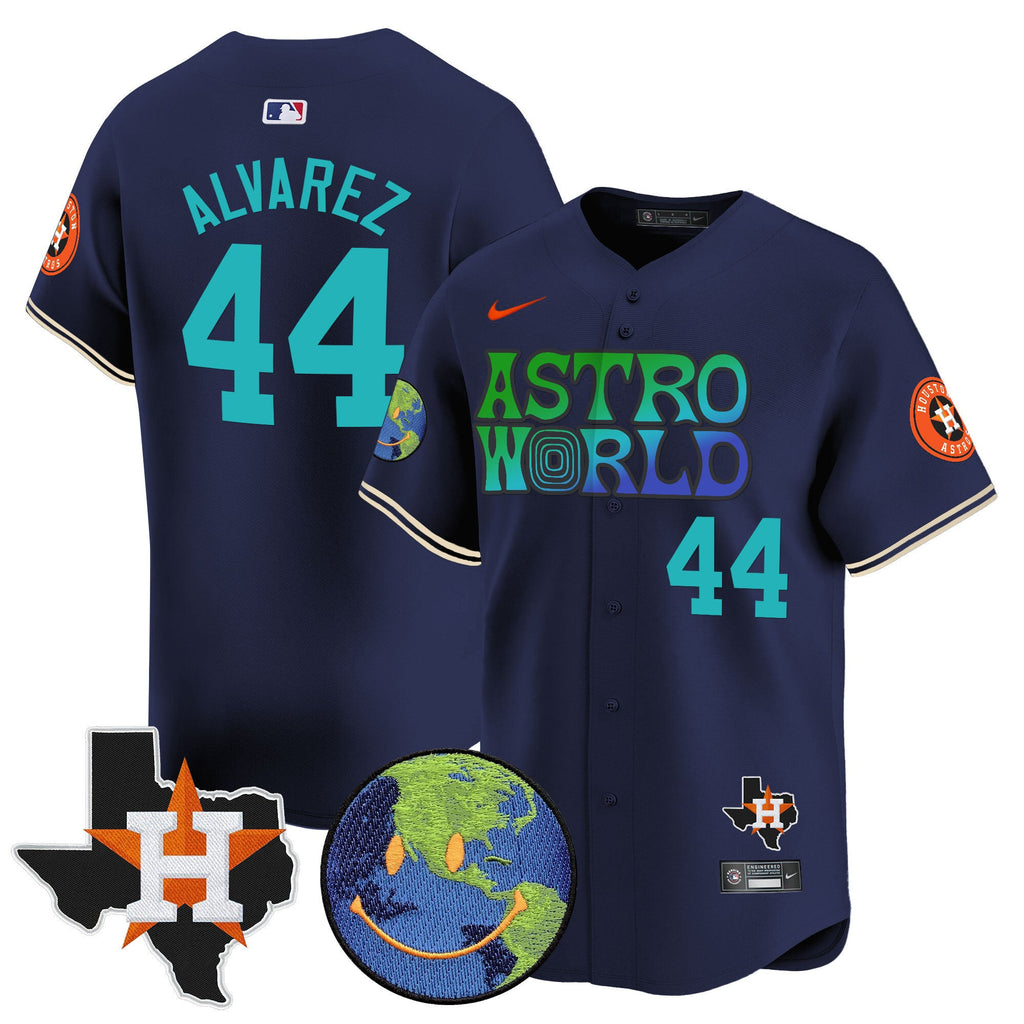 Men's Houston Astros Cactus Jack Astro World Vapor Premier Limited Jersey - All Stitched