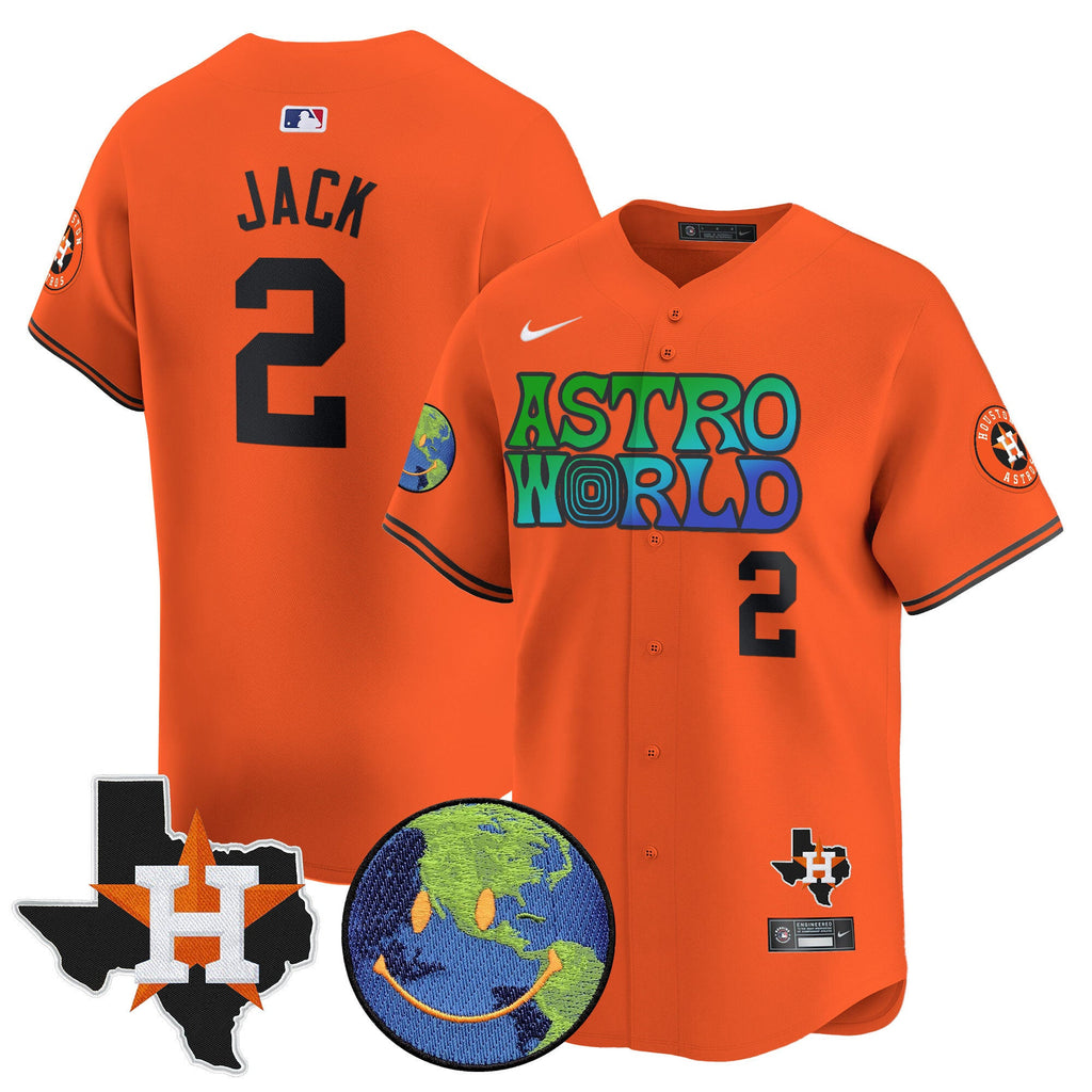 Men's Houston Astros Cactus Jack Astro World Vapor Premier Limited Jersey - All Stitched