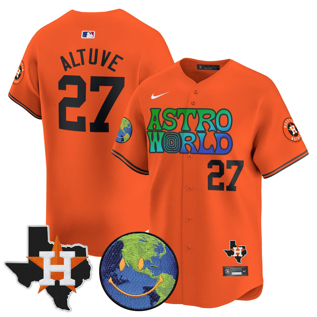 Men's Houston Astros Cactus Jack Astro World Vapor Premier Limited Jersey - All Stitched