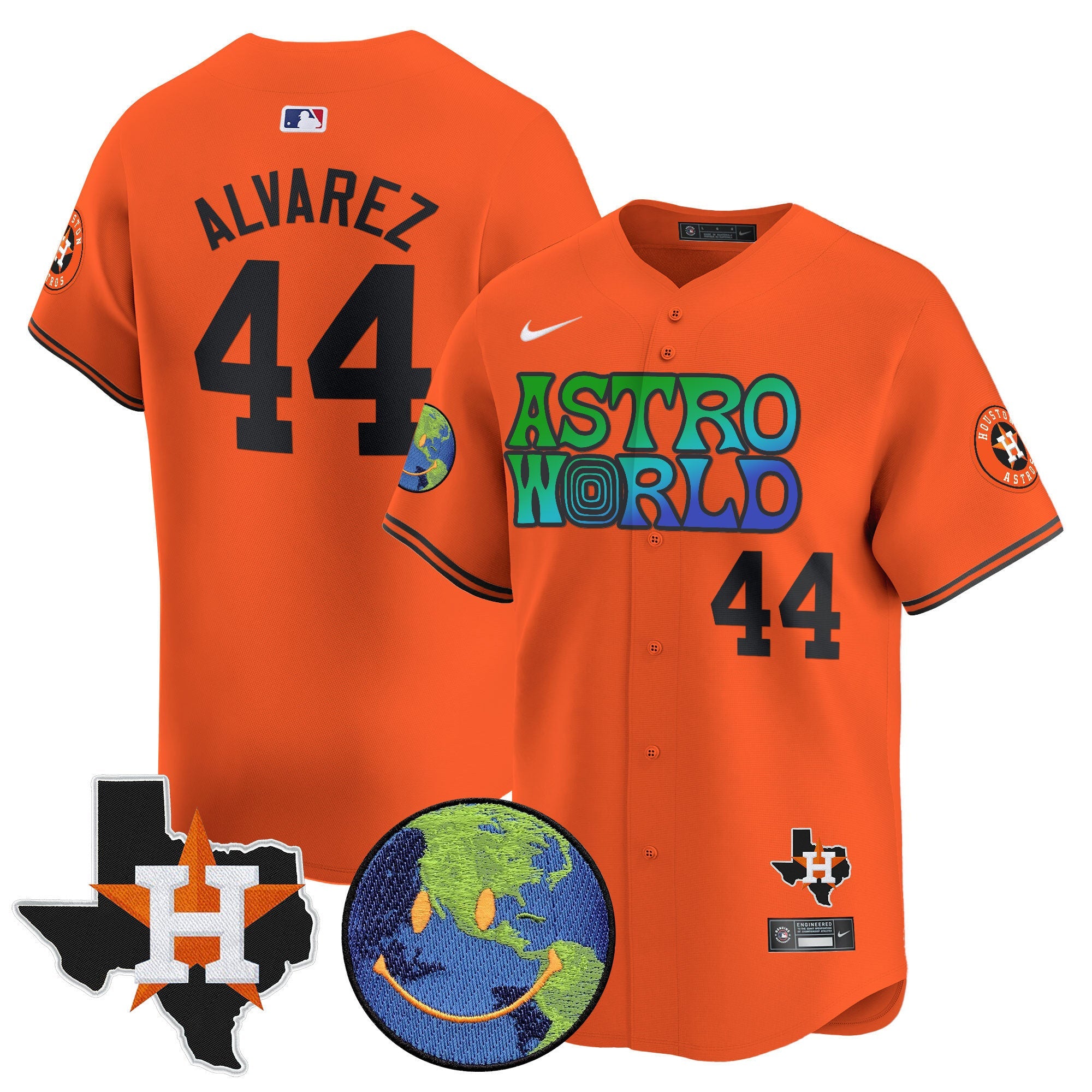 Men's Houston Astros Cactus Jack Astro World Vapor Premier Limited Jersey - All Stitched