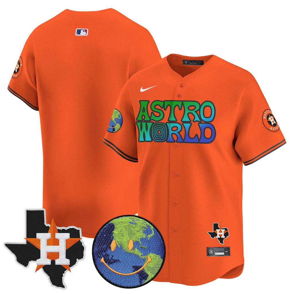 Men's Houston Astros Cactus Jack Astro World Vapor Premier Limited Jersey - All Stitched