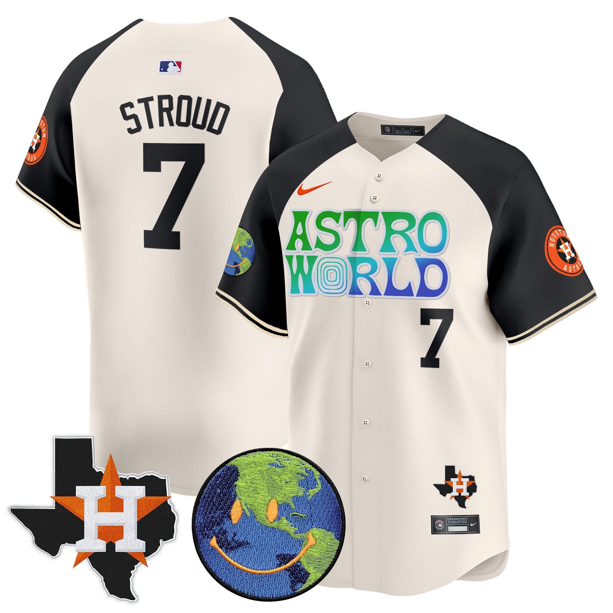 Men's Houston Astros Cactus Jack Astro World Vapor Premier Limited Jersey - All Stitched