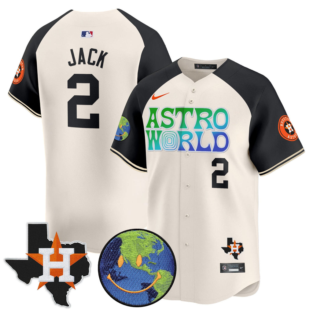 Men's Houston Astros Cactus Jack Astro World Vapor Premier Limited Jersey - All Stitched