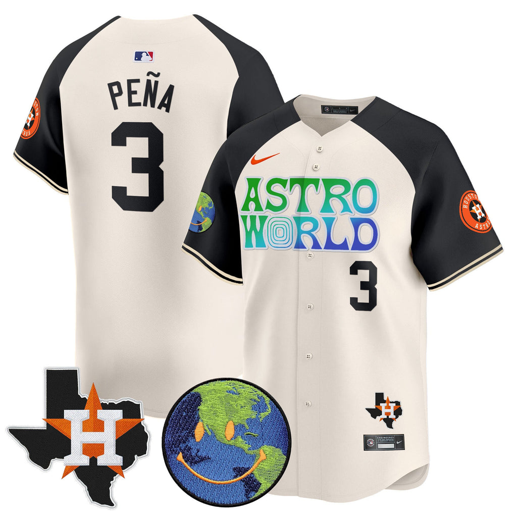Men's Houston Astros Cactus Jack Astro World Vapor Premier Limited Jersey - All Stitched