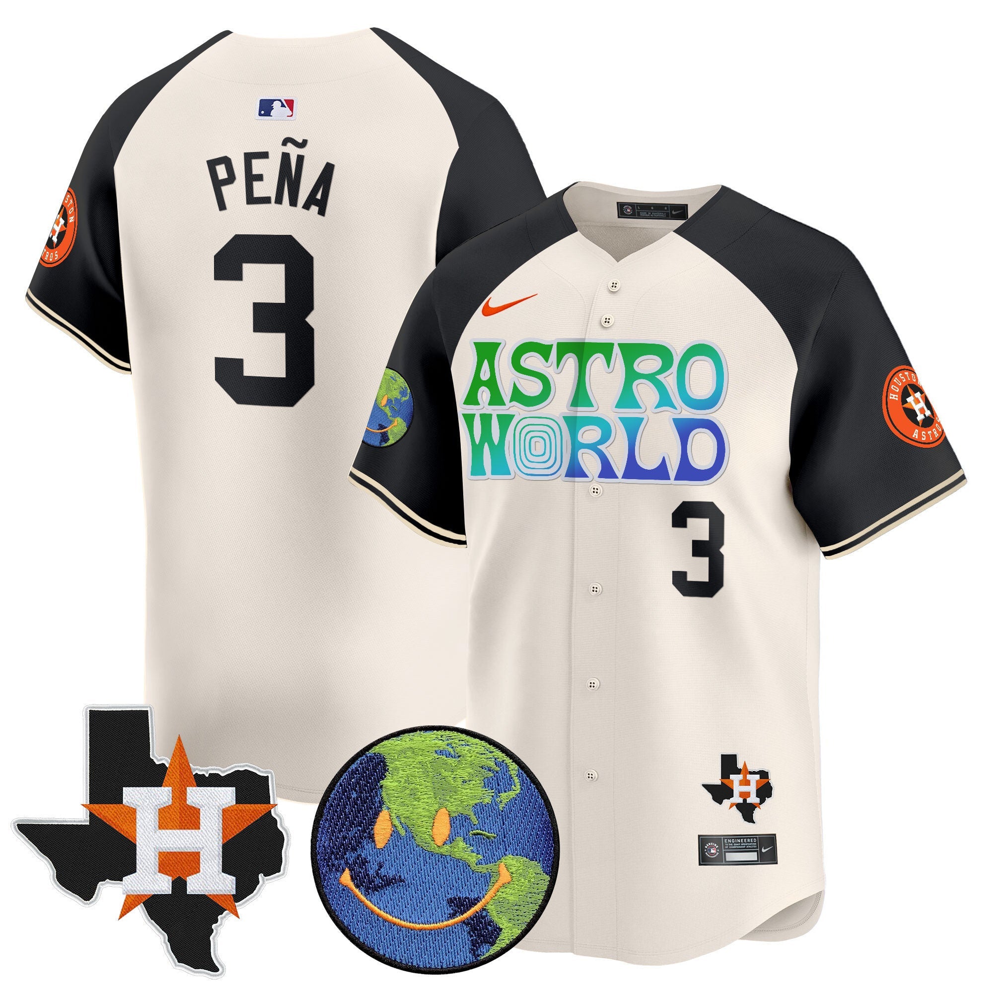 Men's Houston Astros Cactus Jack Astro World Vapor Premier Limited Jersey - All Stitched