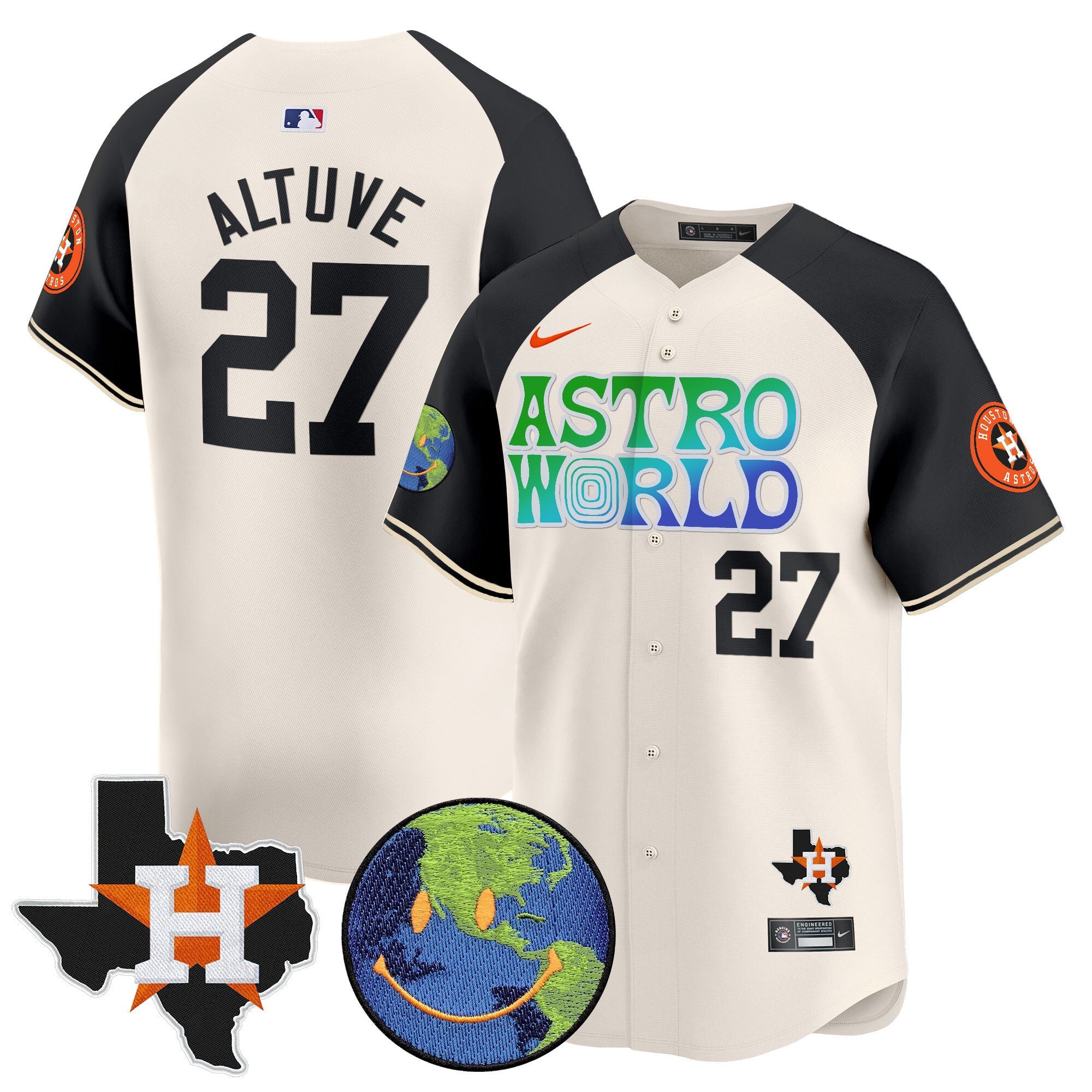 Men's Houston Astros Cactus Jack Astro World Vapor Premier Limited Jersey - All Stitched