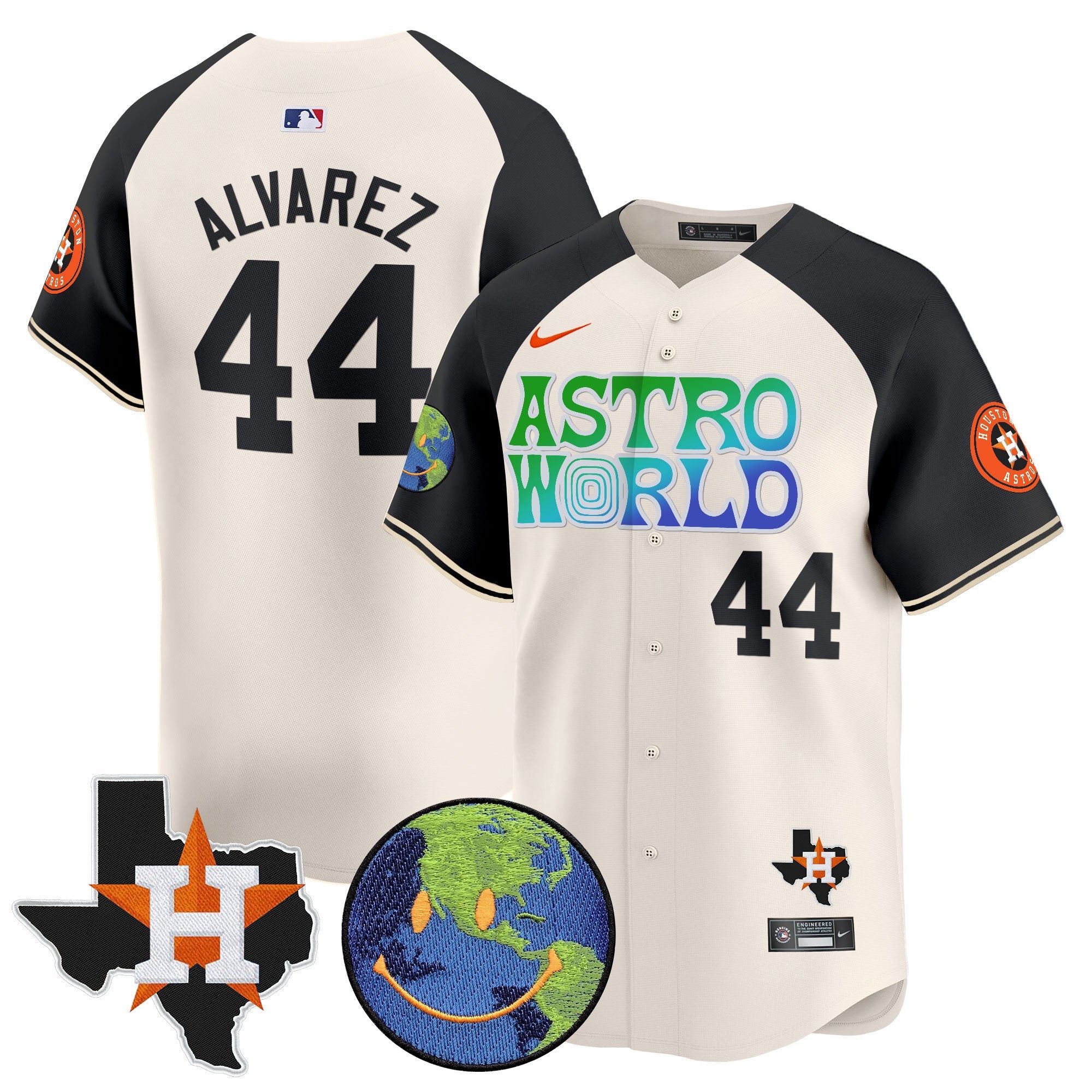 Men's Houston Astros Cactus Jack Astro World Vapor Premier Limited Jersey - All Stitched
