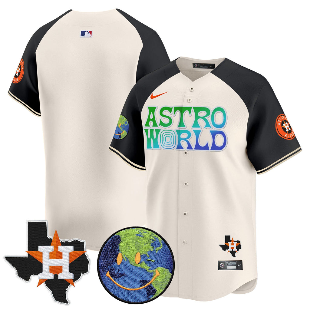 Men's Houston Astros Cactus Jack Astro World Vapor Premier Limited Jersey - All Stitched